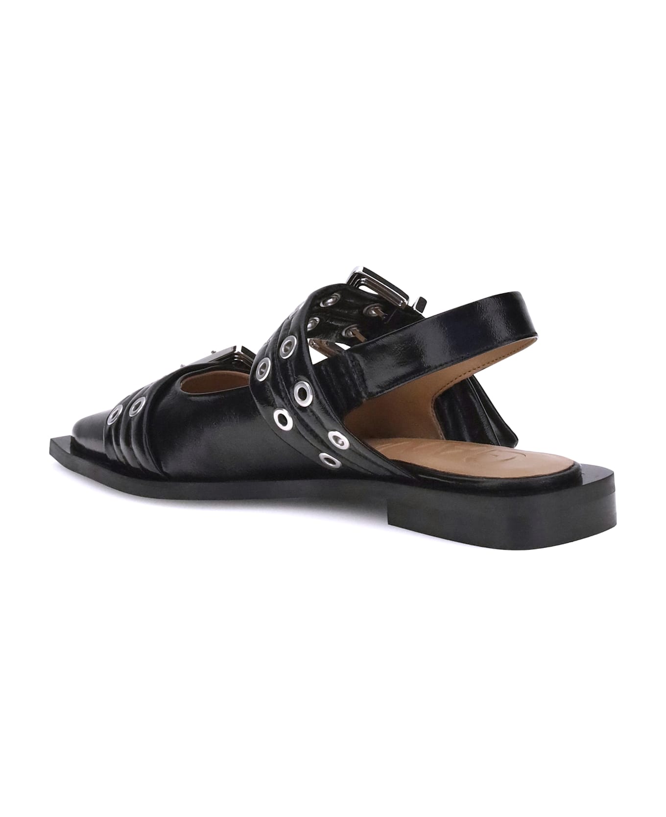 Ganni Ballerinas With Straps - Black