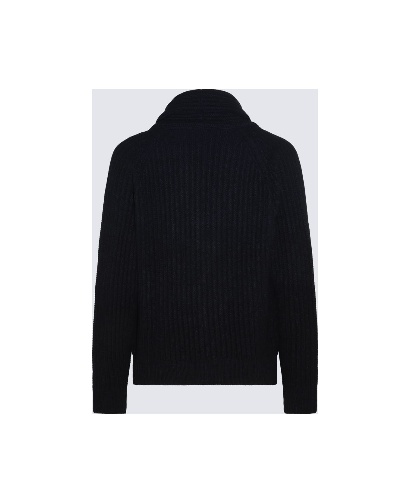 Brioni Navy Wool And Cashmere Blend Sweater - Blue