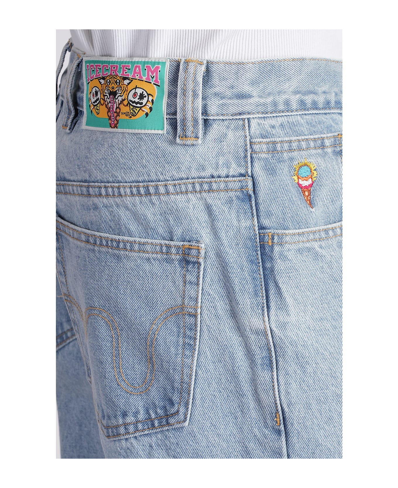 Icecream Jeans In Blue Cotton - blue