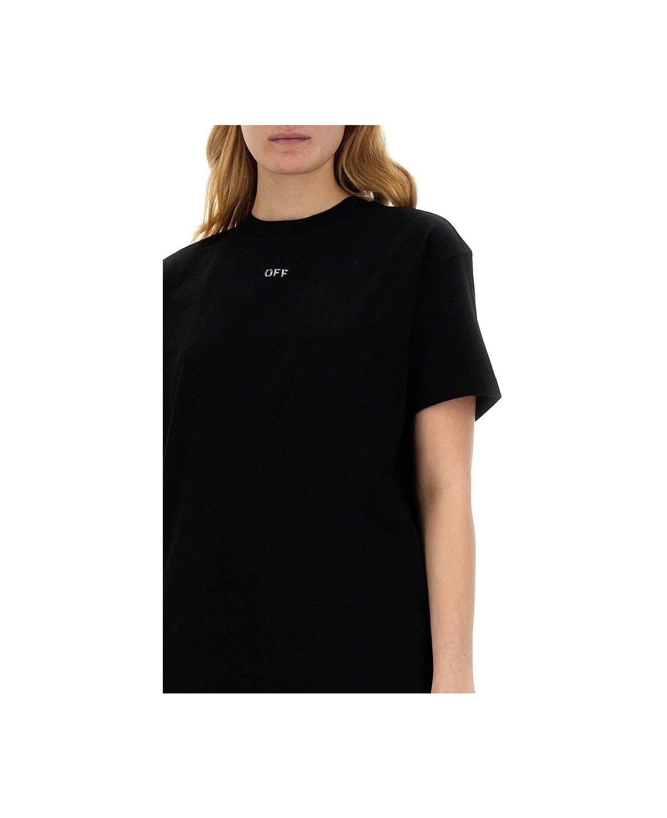 Off-White Logo Detailed Crewneck T-shirt - Black Tシャツ
