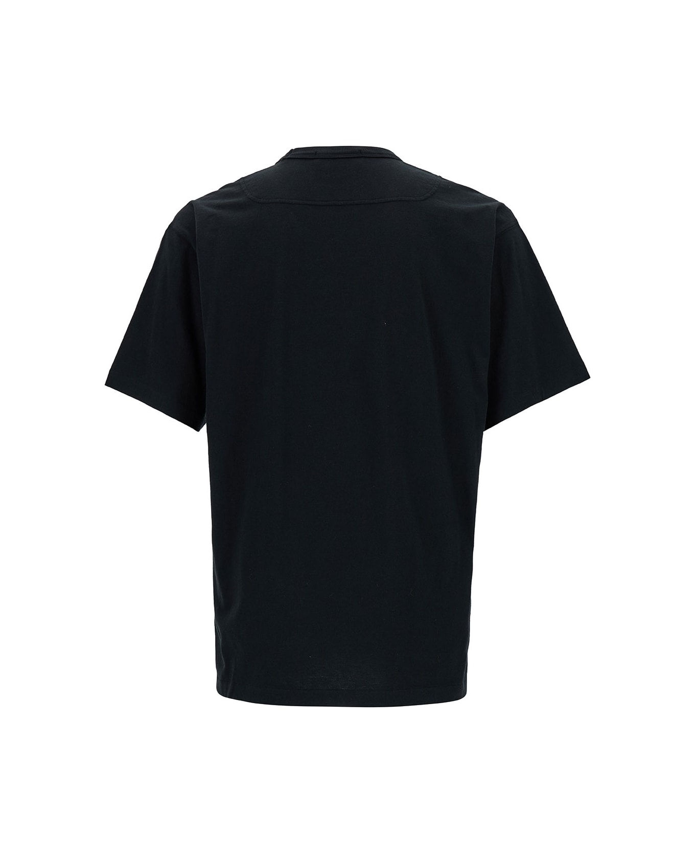 Stone Island Black Crew Neck T-shirt In Cotton Man - Black