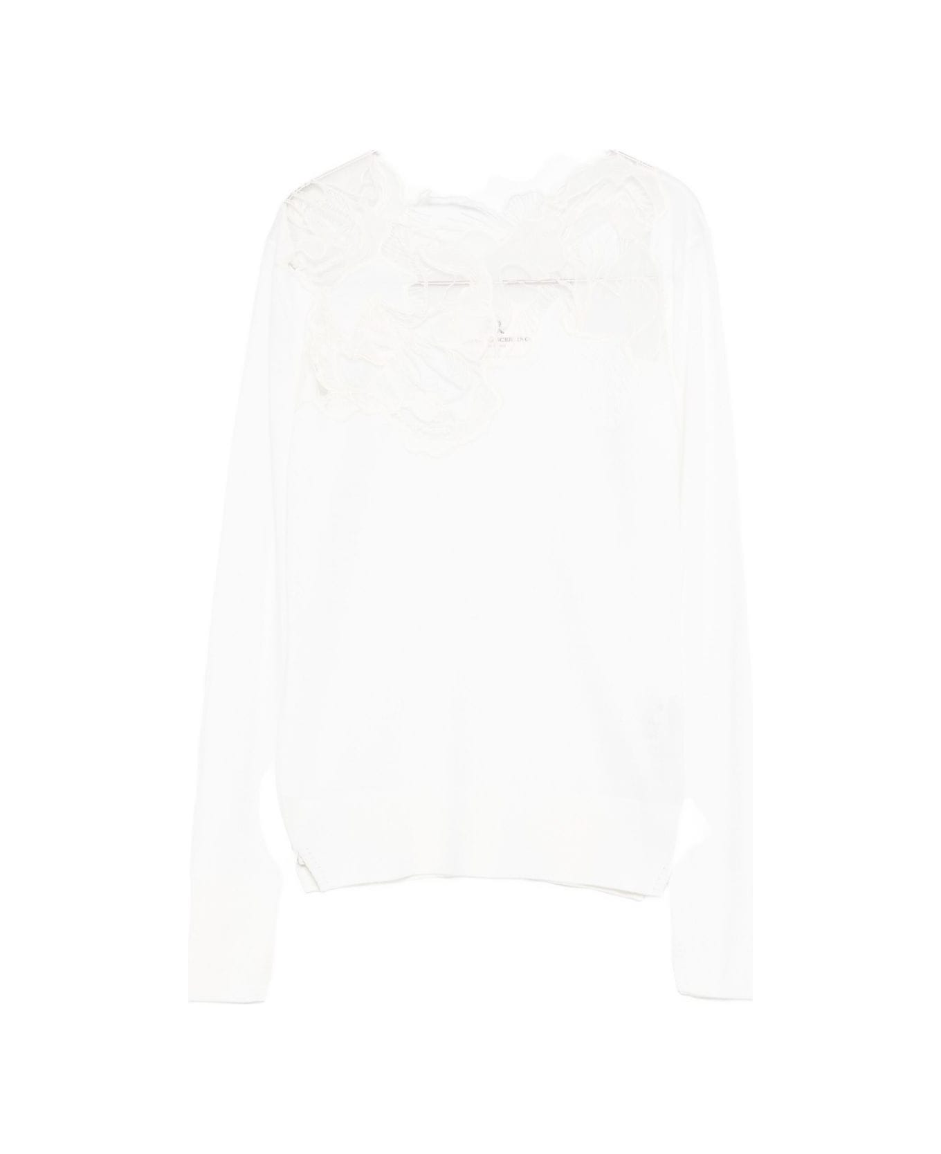 Ermanno Scervino Wool Turtle Neck Sweater - White