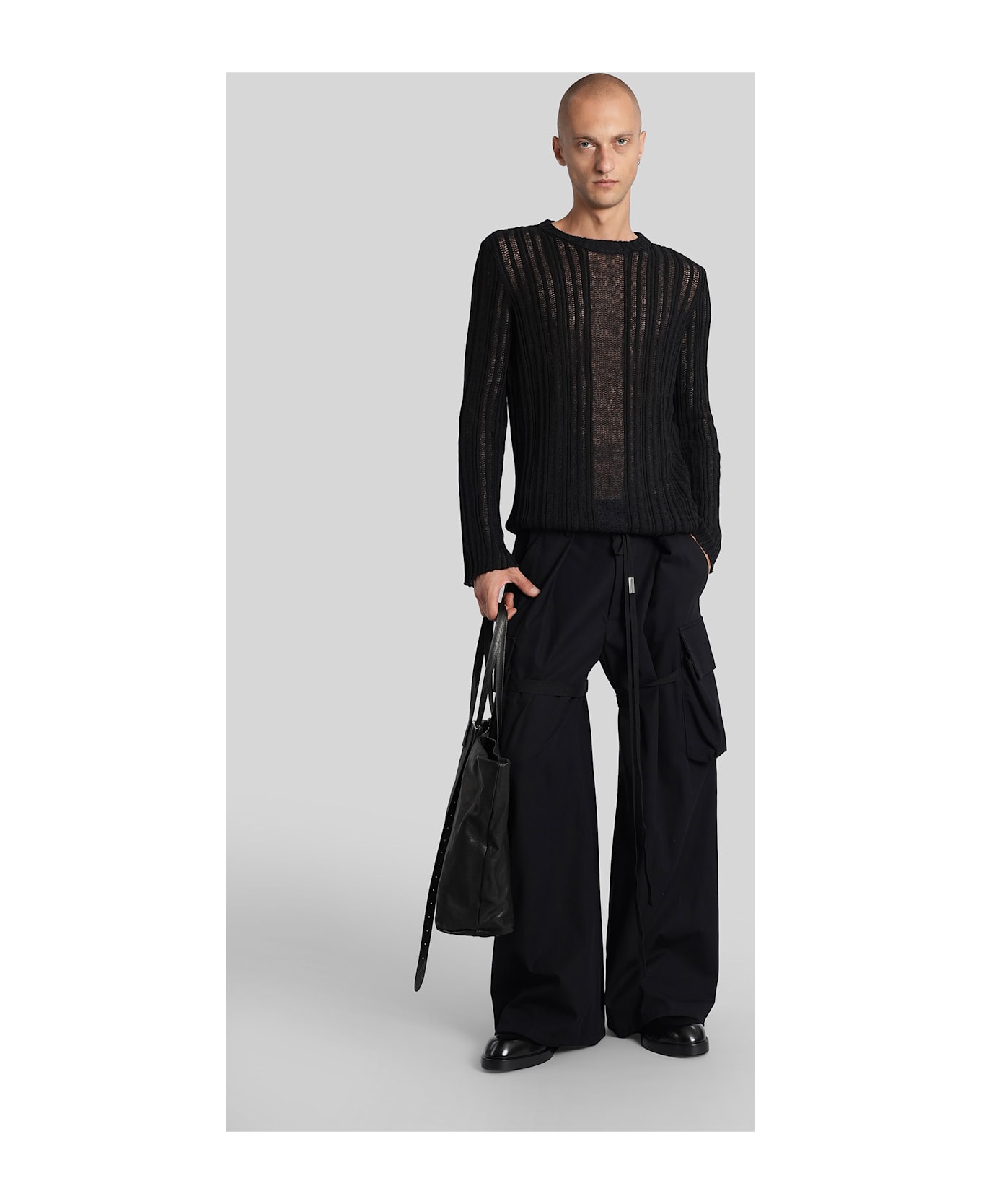 Ann Demeulemeester Halvar Knitwear In Black Cotton - BLACK