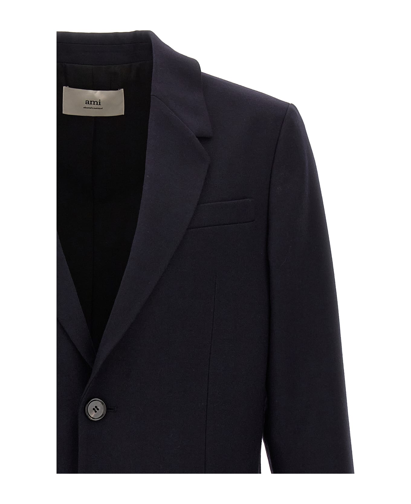 Ami Alexandre Mattiussi Single-breasted Wool Blazer - Blue