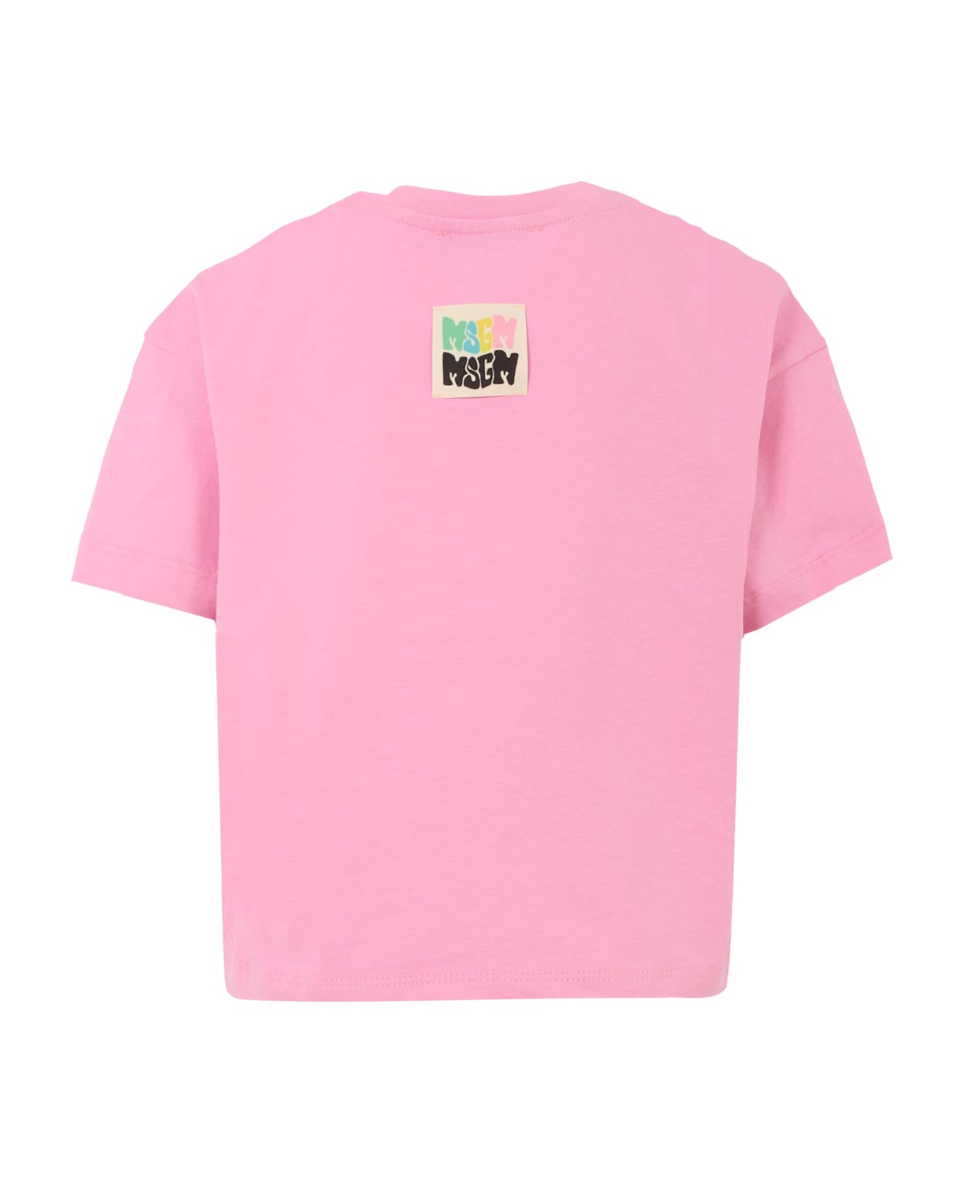 MSGM Pink T-shirt For Girl With Logo - Pink