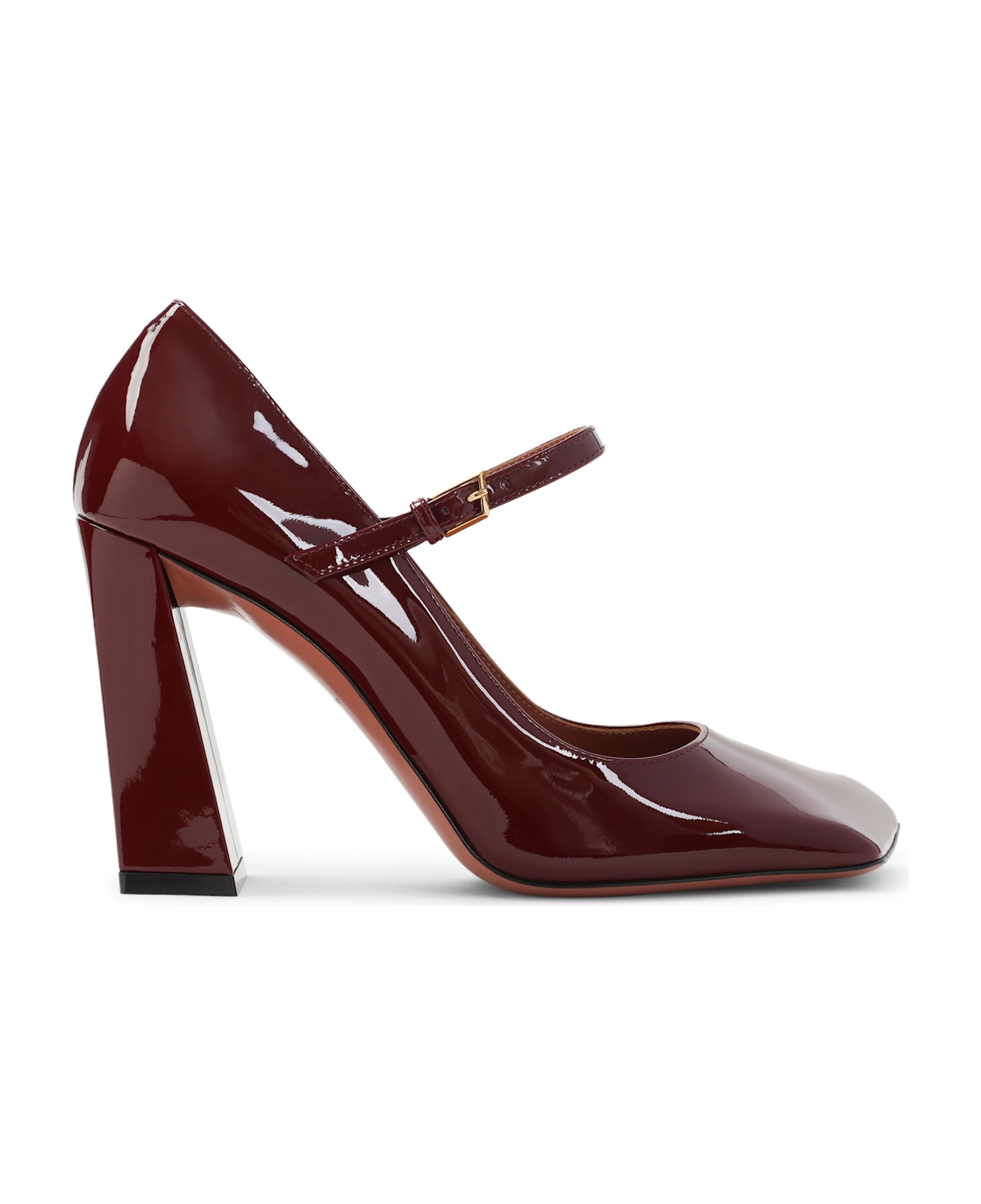 Amina Muaddi Charlotte Mary Jane 45 Pumps - Wine Gold