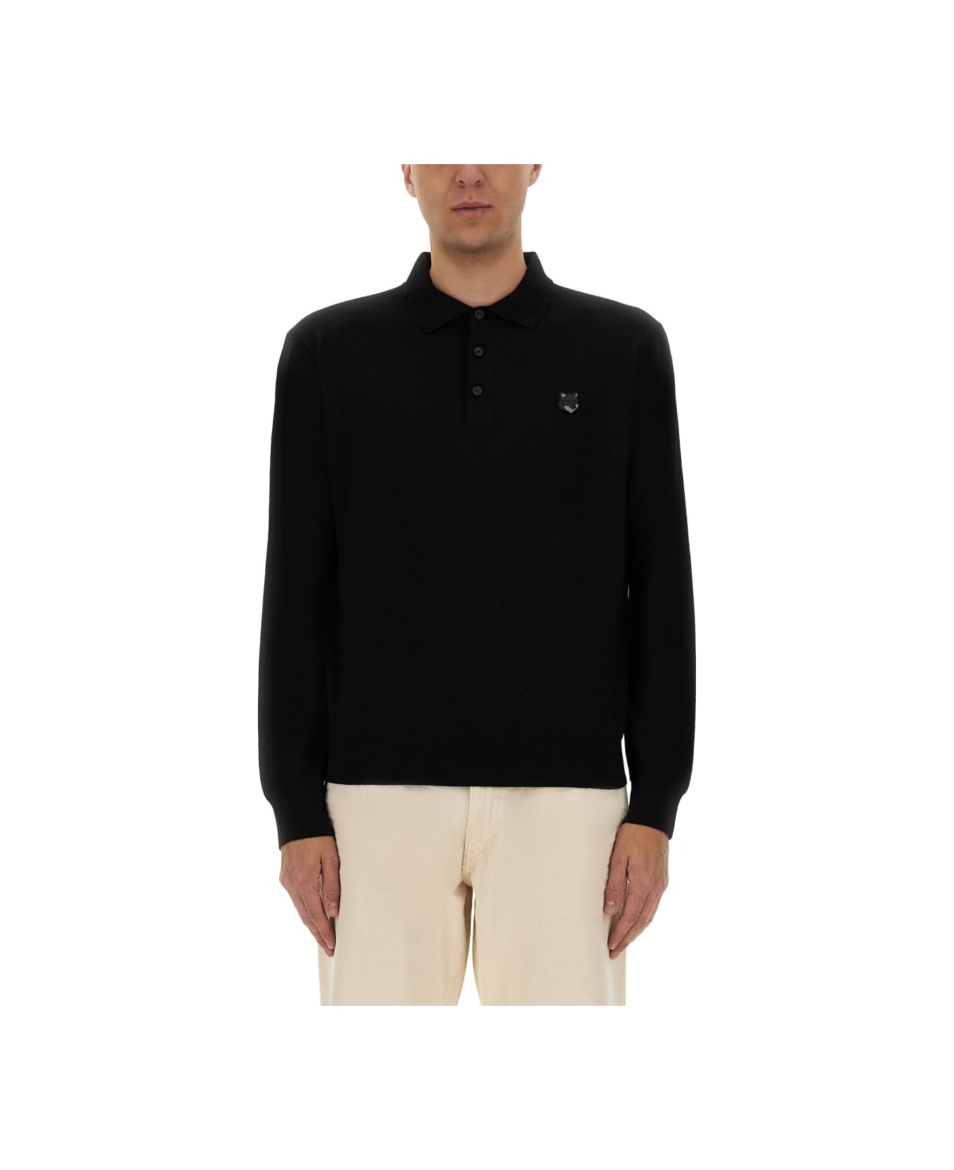 Maison Kitsuné Polo Shirt "fox Head" - BLACK