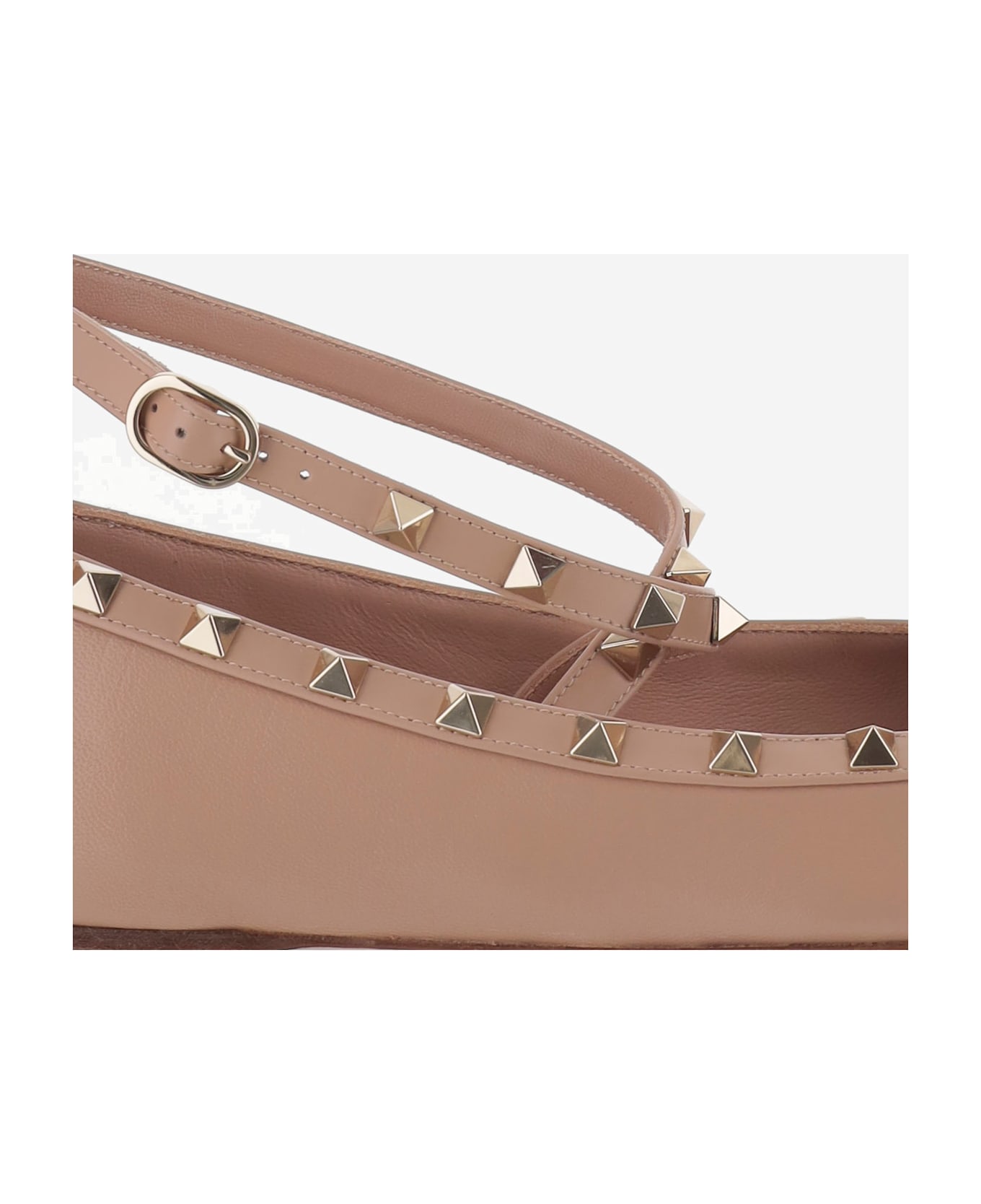 Valentino Garavani Leather Rockstud Ballerinas - Pink