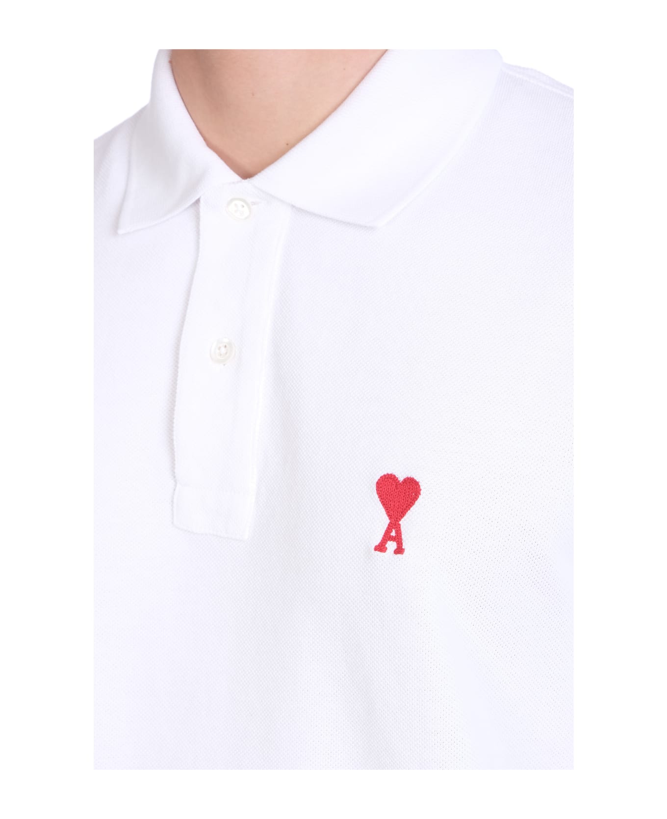 Ami Alexandre Mattiussi Polo In White Cotton - WHITE