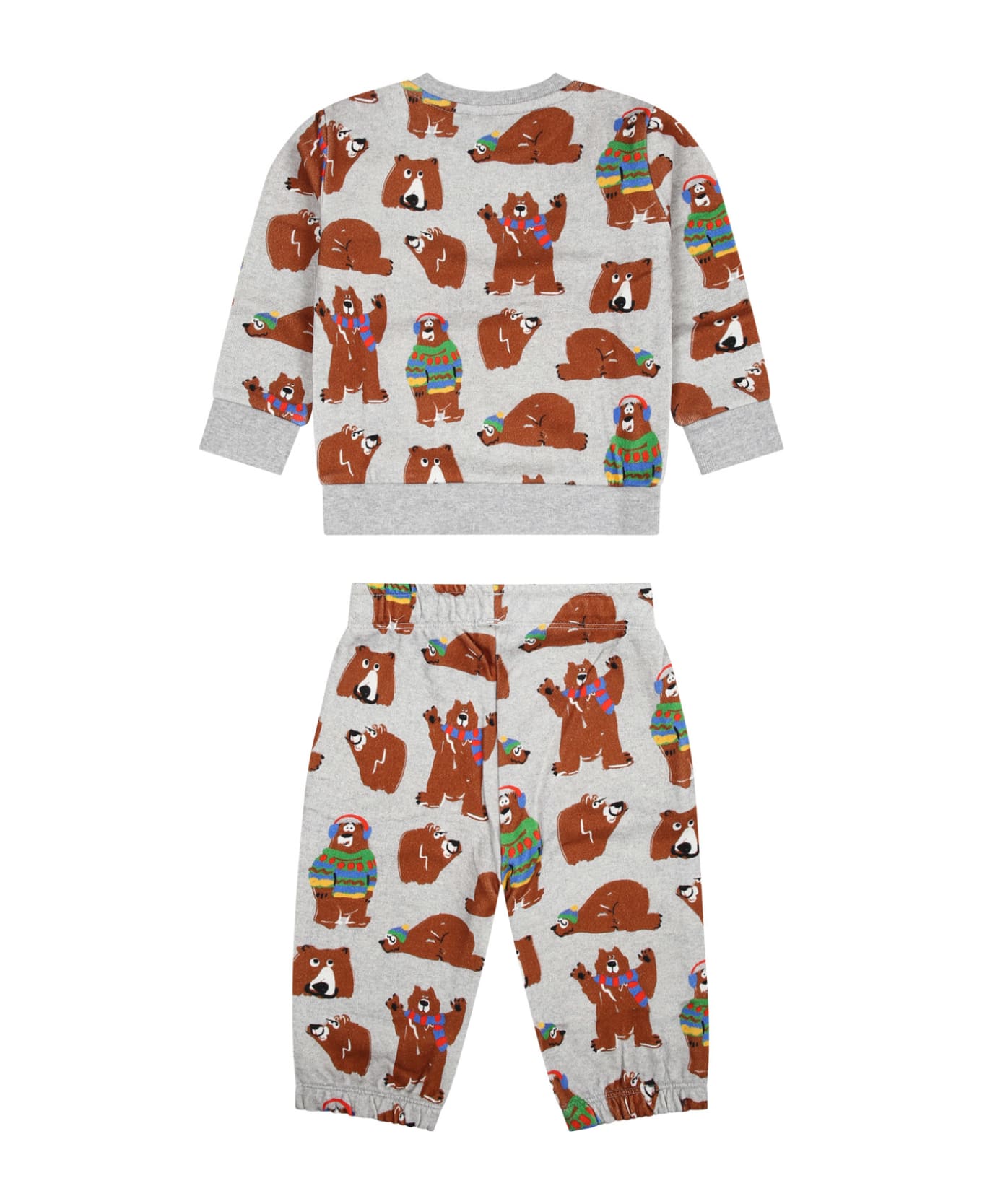 Stella McCartney Kids Gray Set For Baby Boy With All-over Bears - Grey