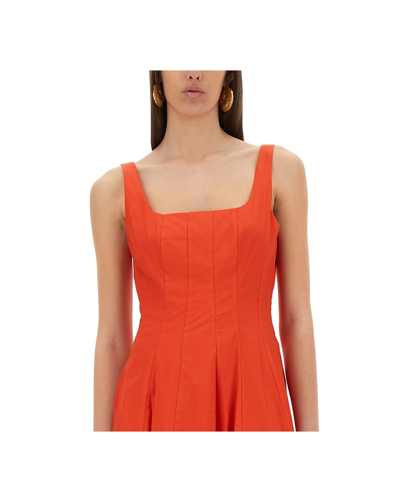 STAUD Midi Dress "wells" - RED