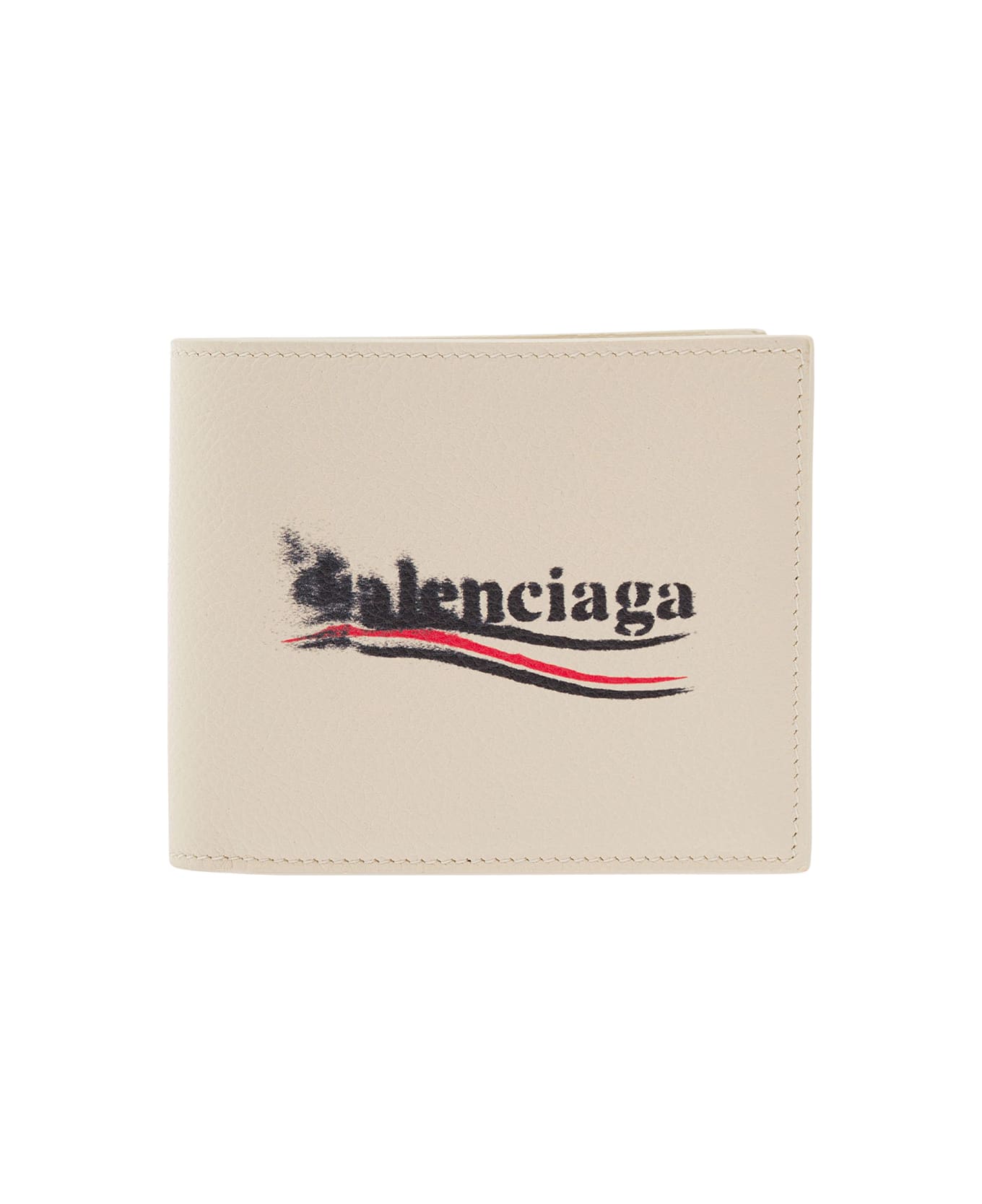 Balenciaga Foldable Wallet With Logo - White