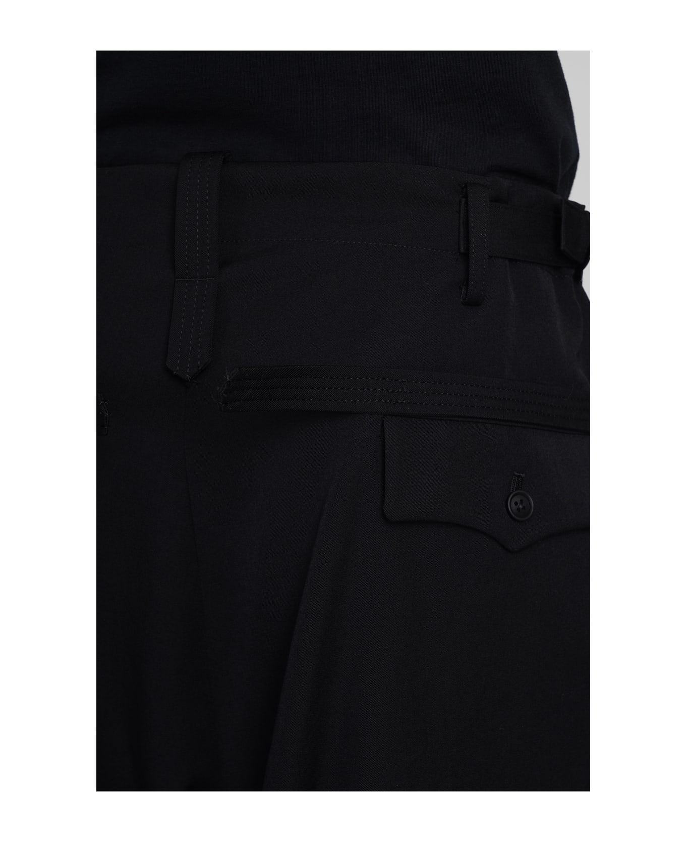 Yohji Yamamoto Pants In Black Wool - black