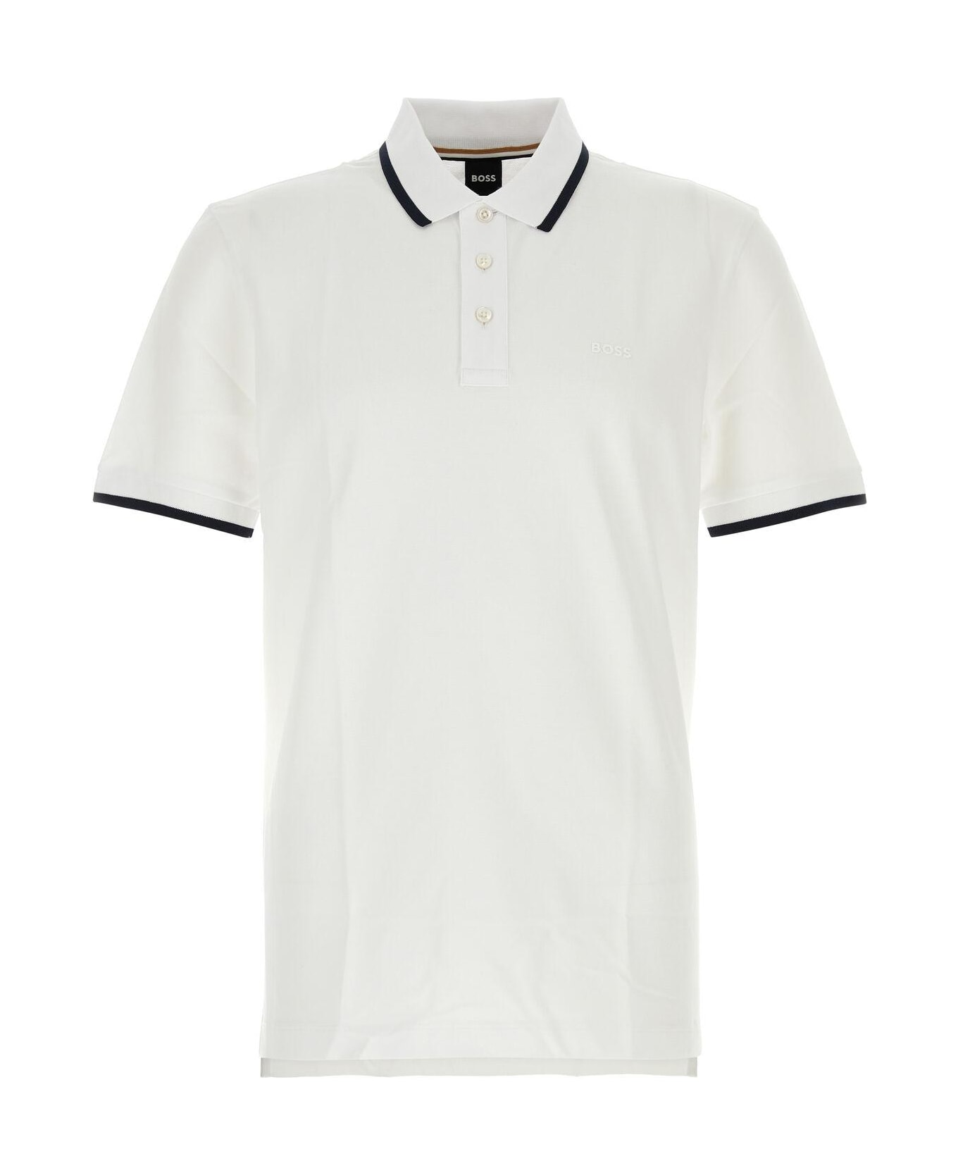 Hugo Boss White Piquet Polo Shirt - WHITE