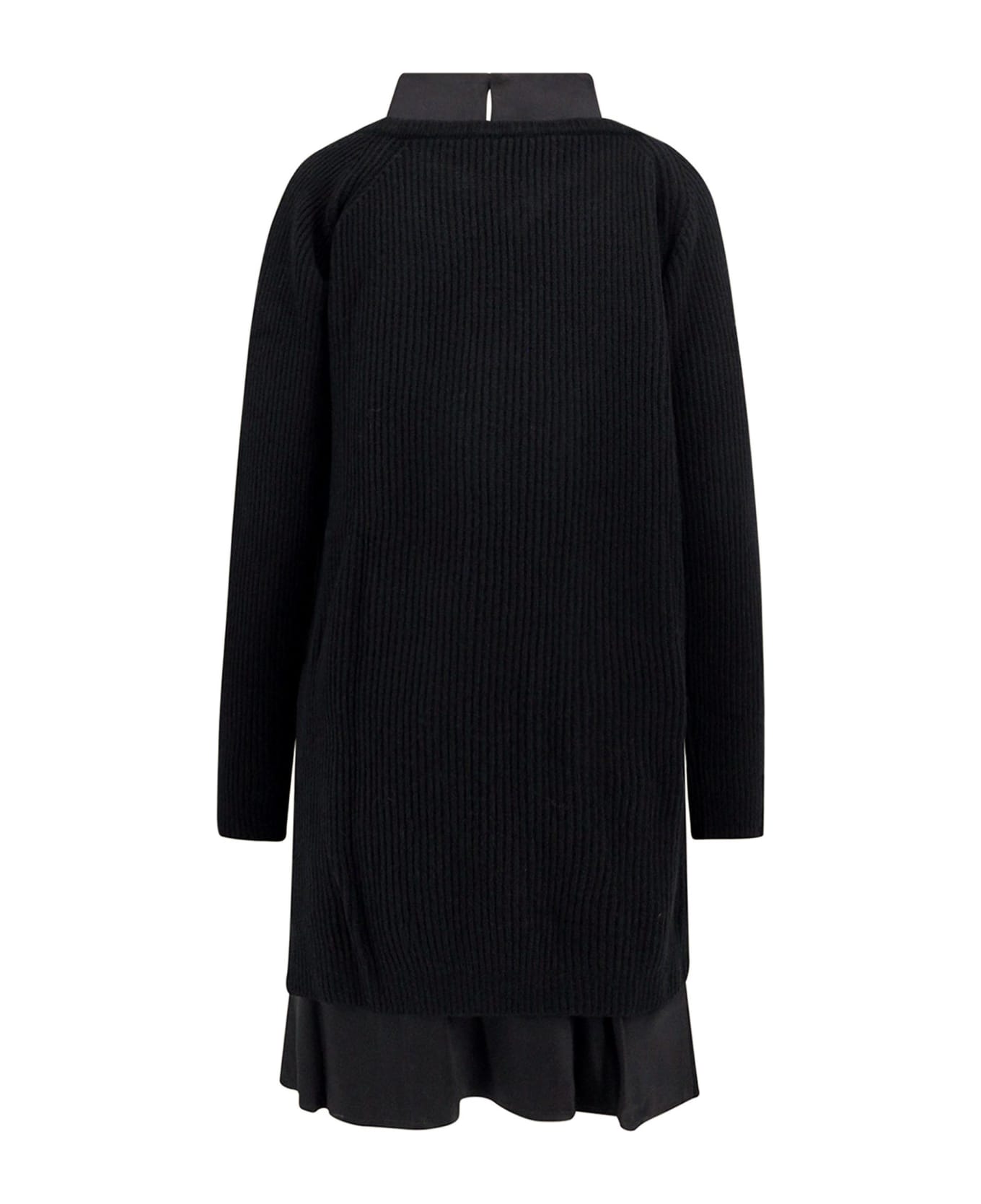 SEMICOUTURE Black Wool Blend Dress - Black