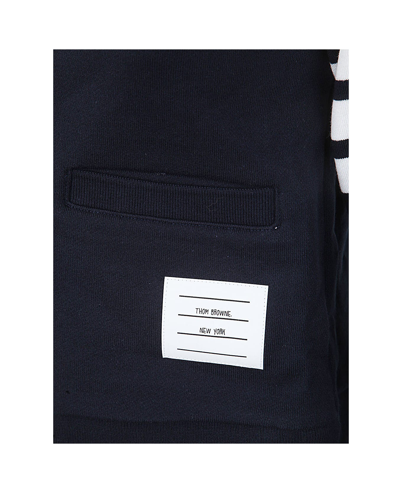 Thom Browne V-neck Cardigan With Engineered 4 In Classic Loopback - Navy カーディガン