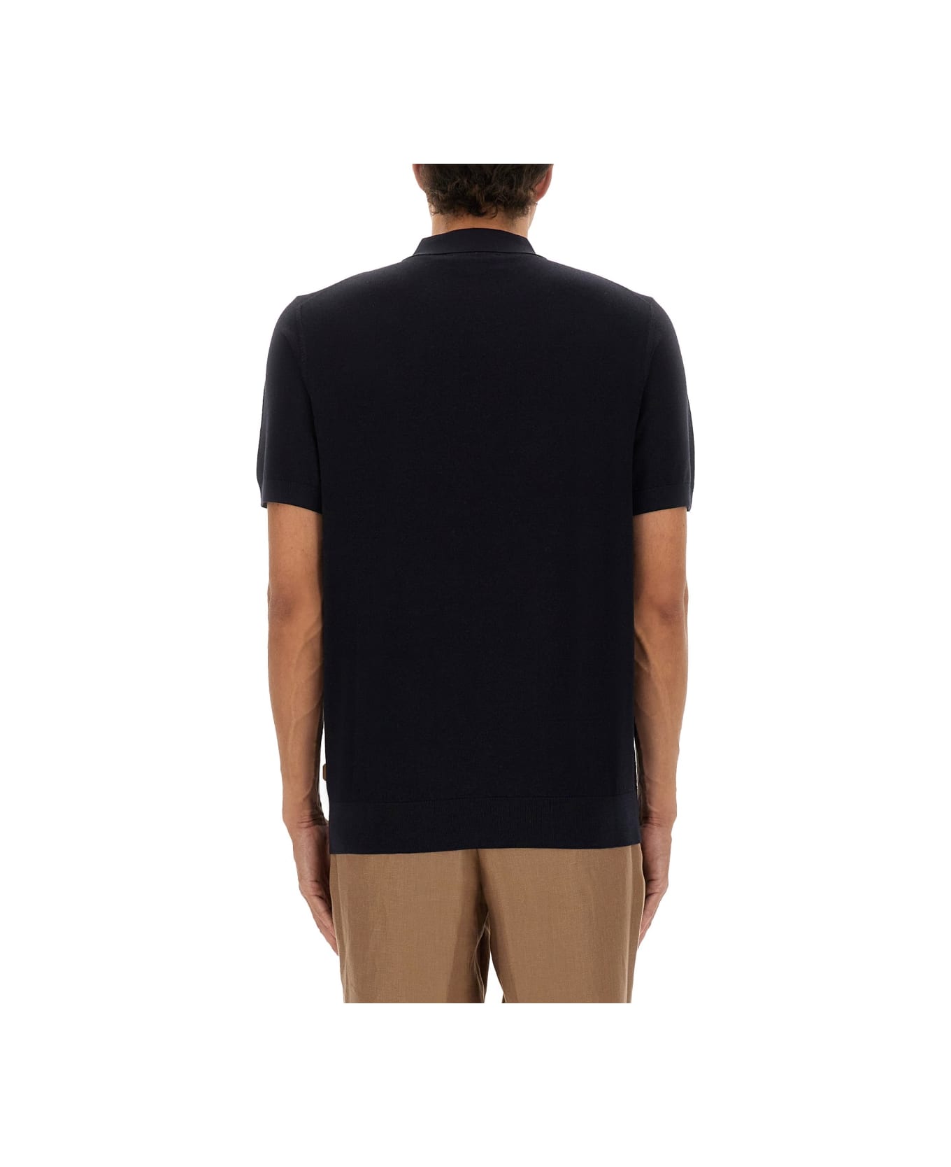Hugo Boss Merino Wool Polo Shirt - BLUE