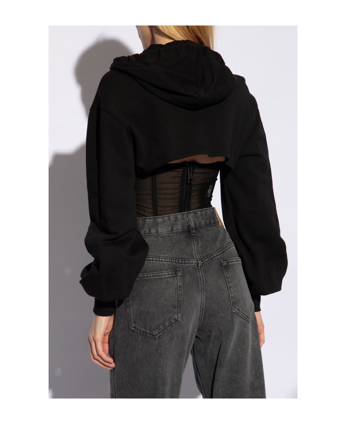 Versace Jeans Couture Sweatshirt In Contrasting Fabrics - Black