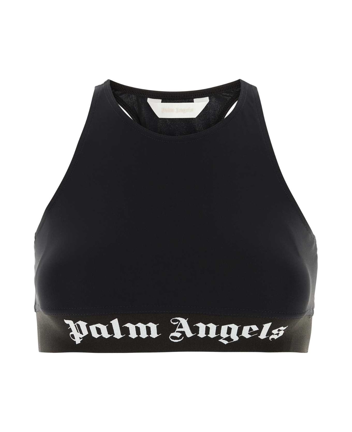 Palm Angels Black Stretch Nylon Crop Top - 1001