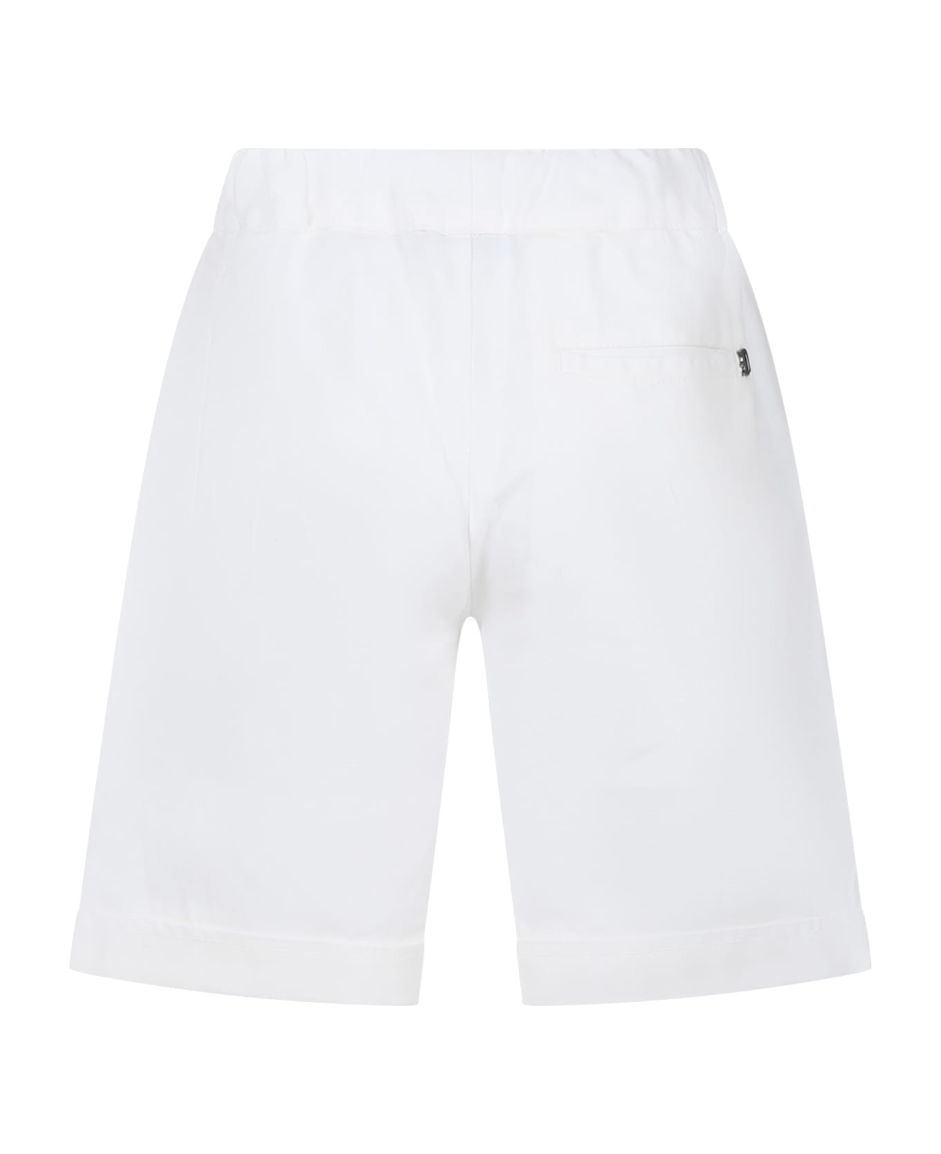Dondup White Shorts For Boy With Logo - White ボトムス