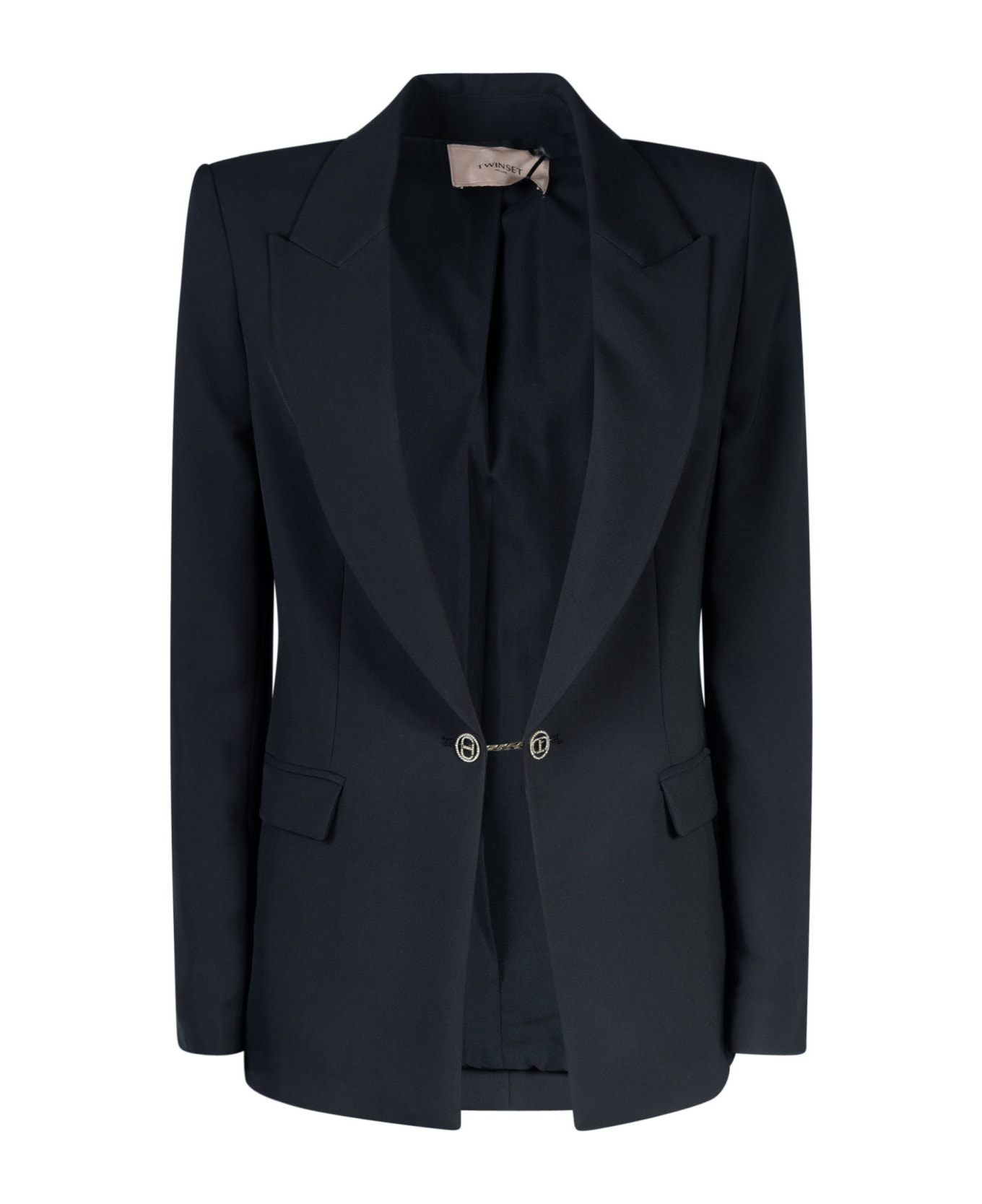 TwinSet Buttoned Fitted Blazer - Black