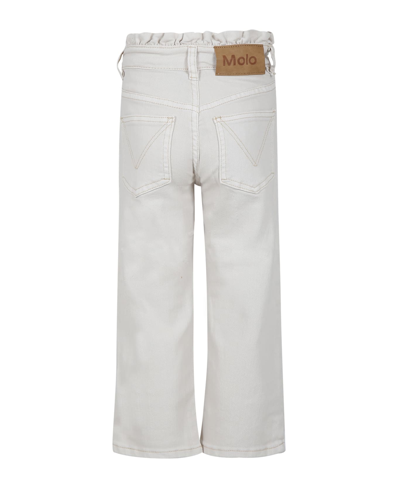 Molo Ivory Jeans For Girl - Ivory
