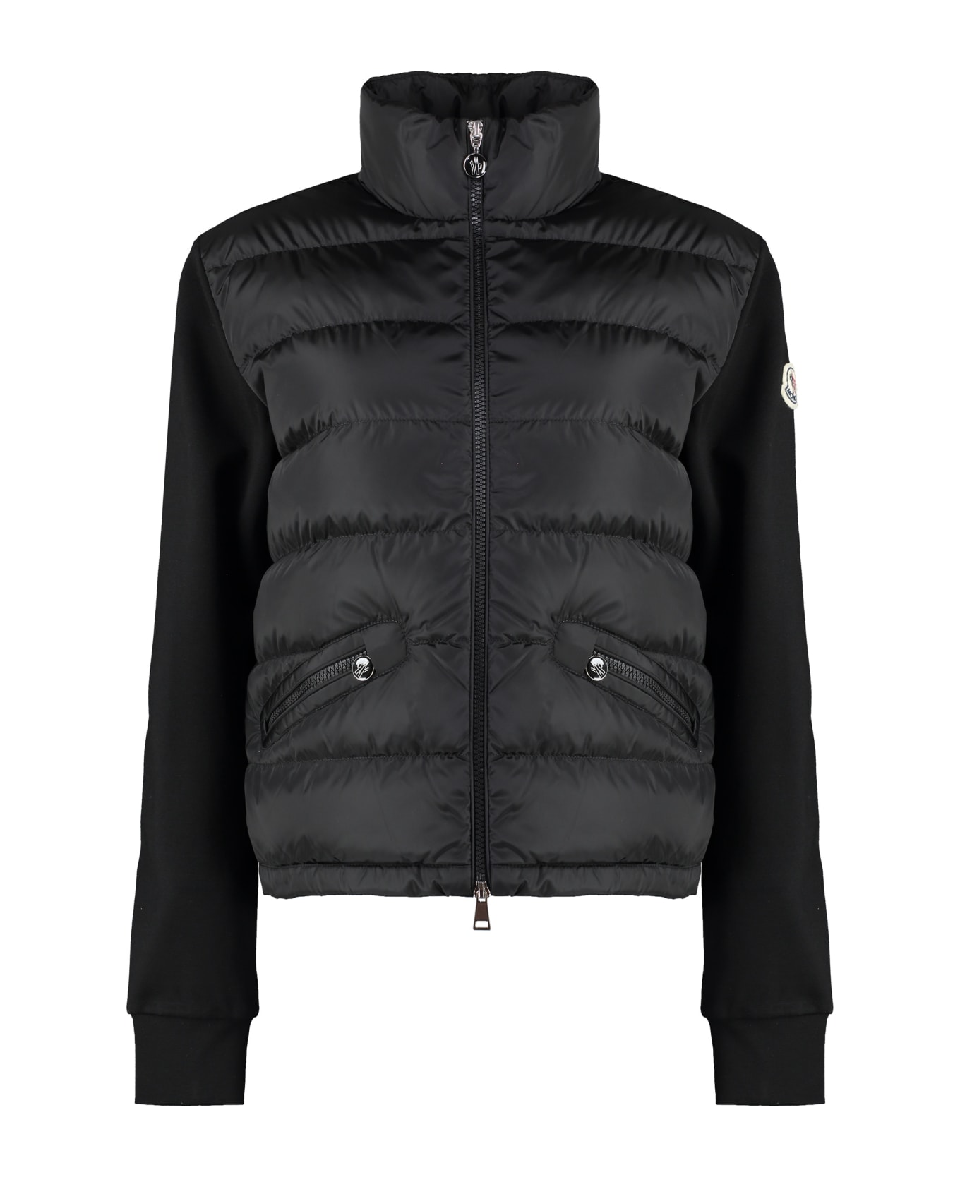 Moncler Cardigan With Padded Front Panel - Black