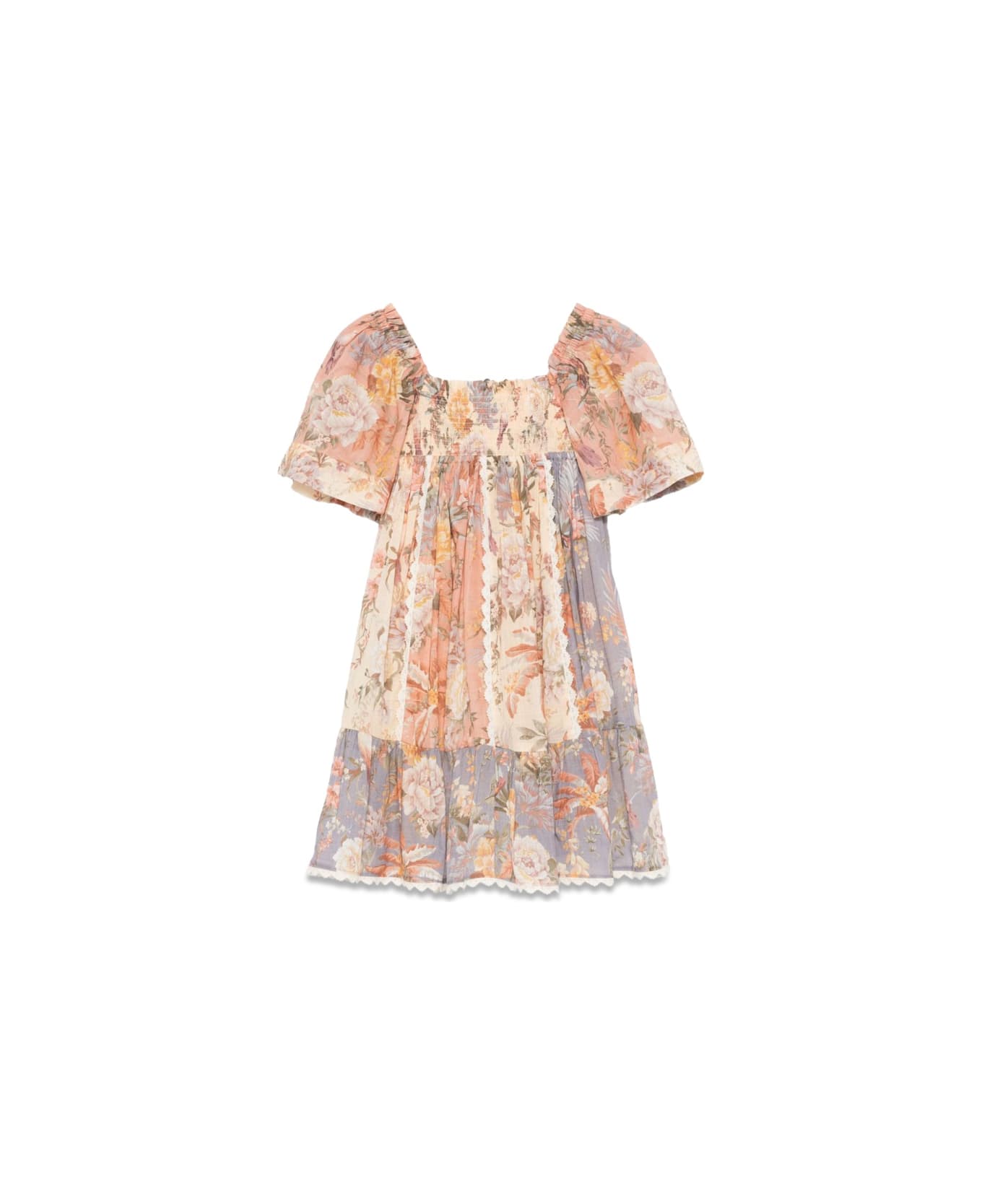 Zimmermann Tallow Paneled Frill Dress - MULTICOLOUR