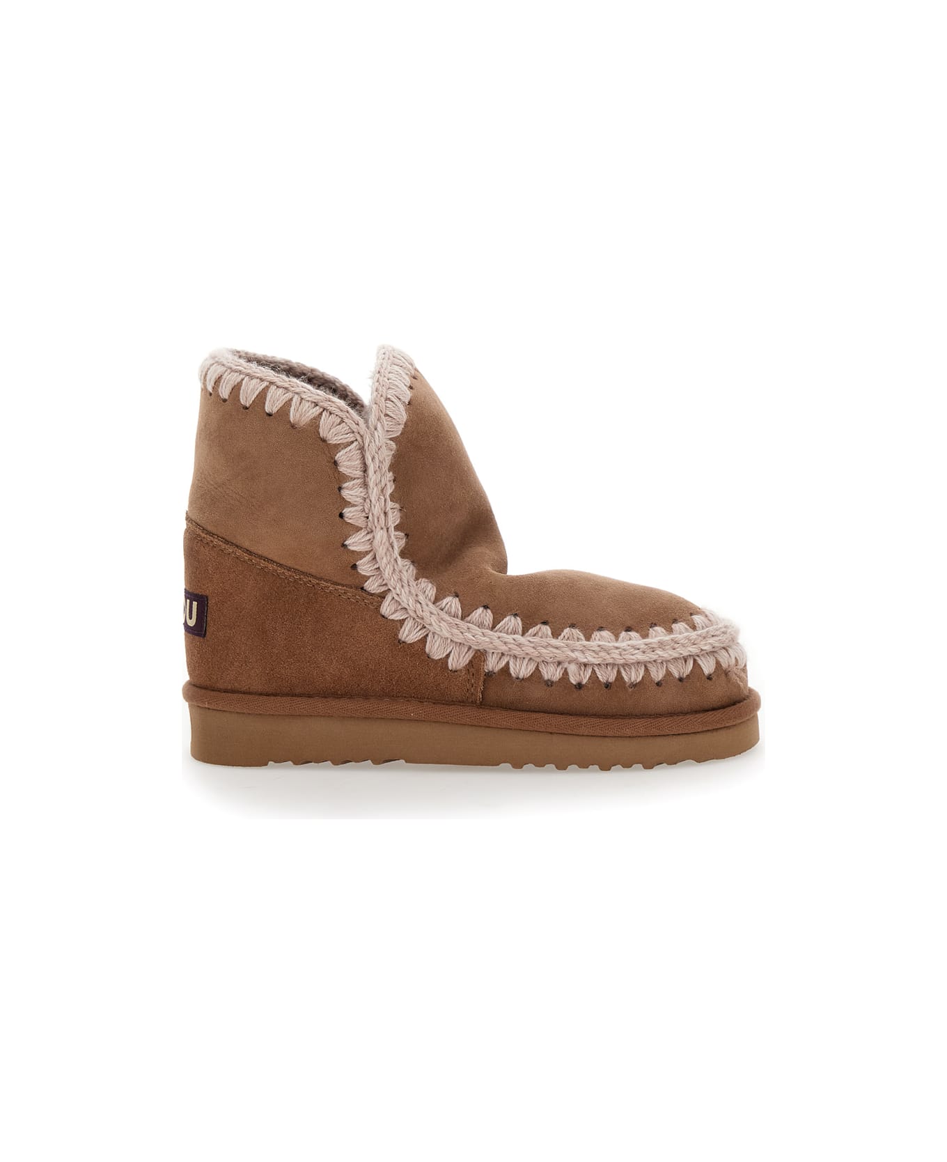 Mou 'eskimo' Brown Boots With Rear Logo Patch In Suede Woman - Brown