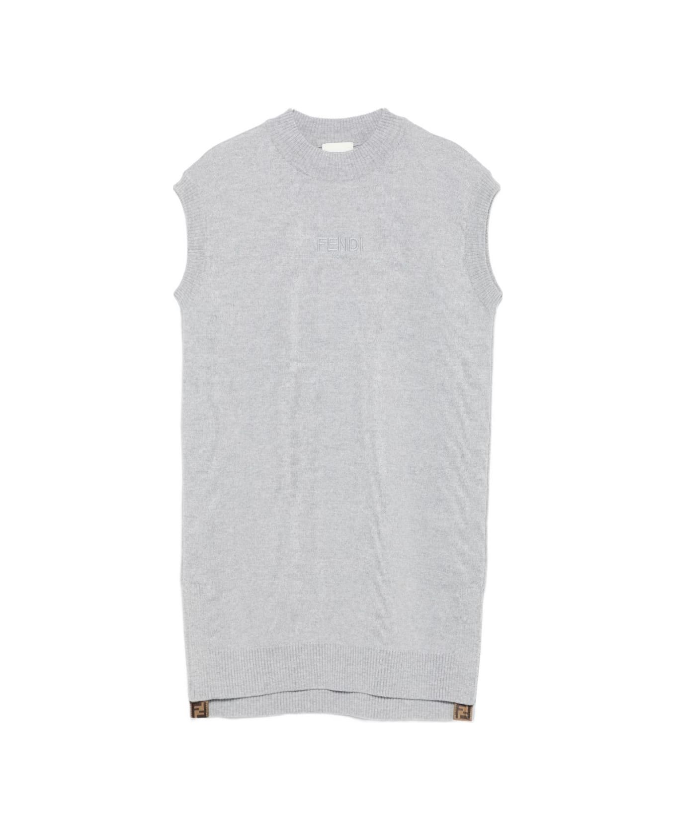 Fendi Kids Grey Wool Sleeveless - Grey