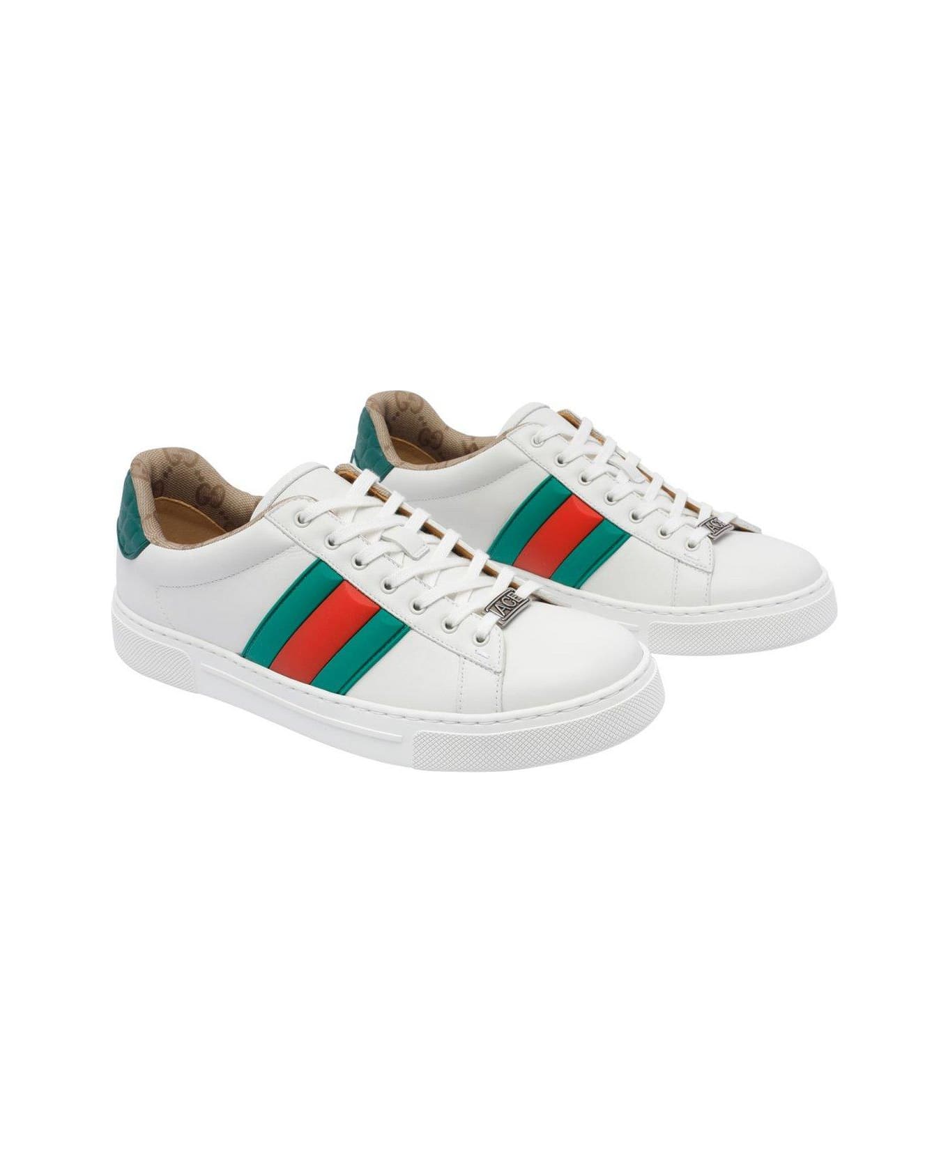 Gucci Ace Web Detailed Sneakers - White