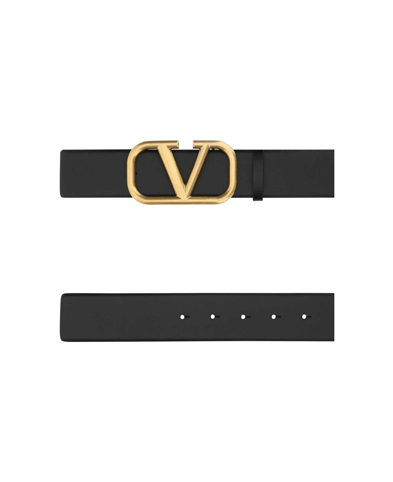 Valentino Garavani Vlogo Plaque Buckle Belt - Black