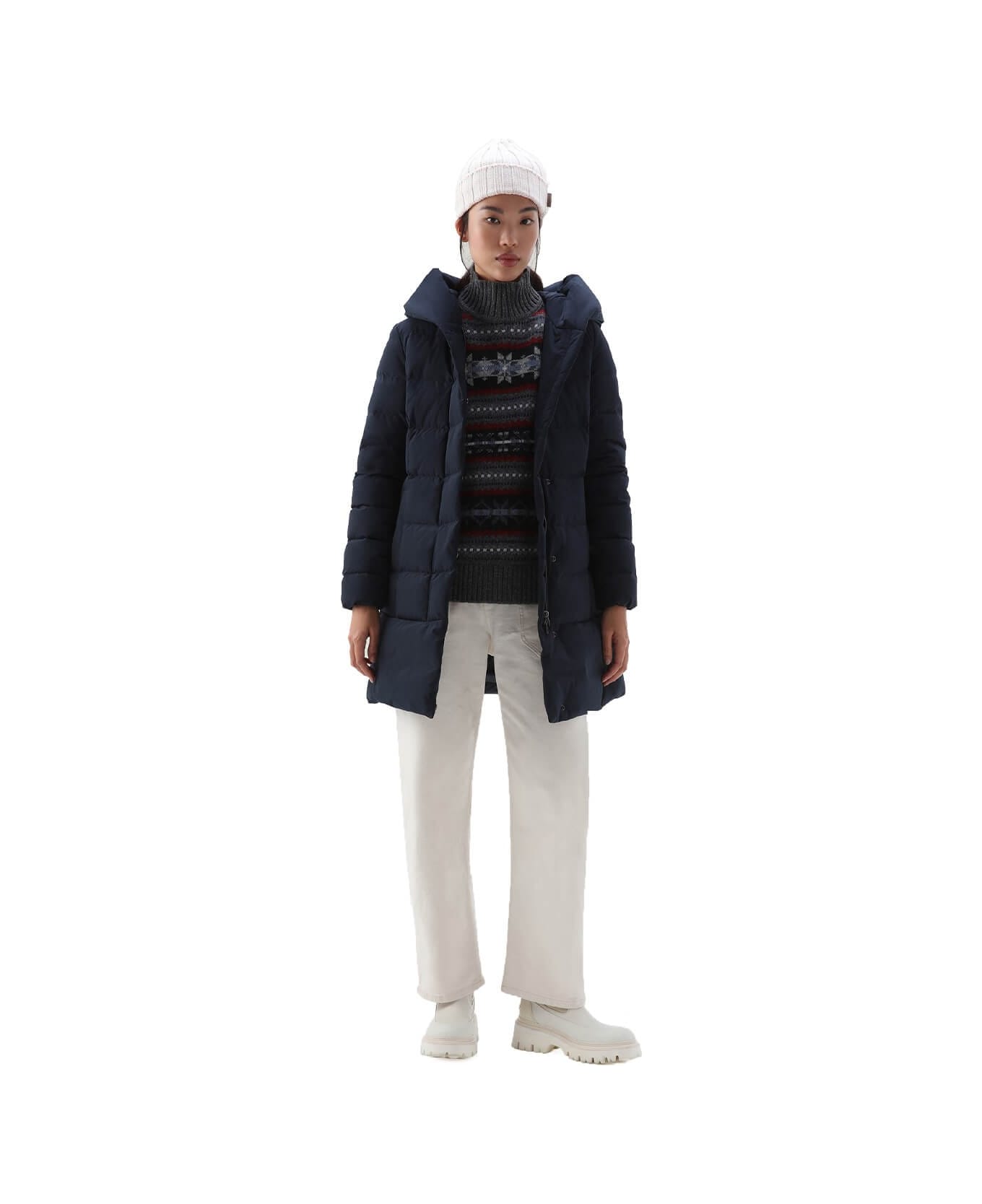 Woolrich Puffy Prescott Blue Parka - Melton Blue