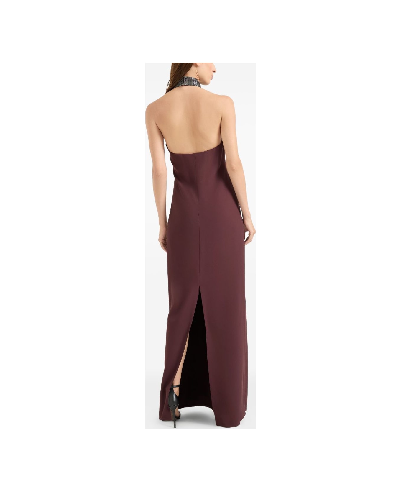 Brunello Cucinelli Silk Blend Maxi Dress - Bordeaux