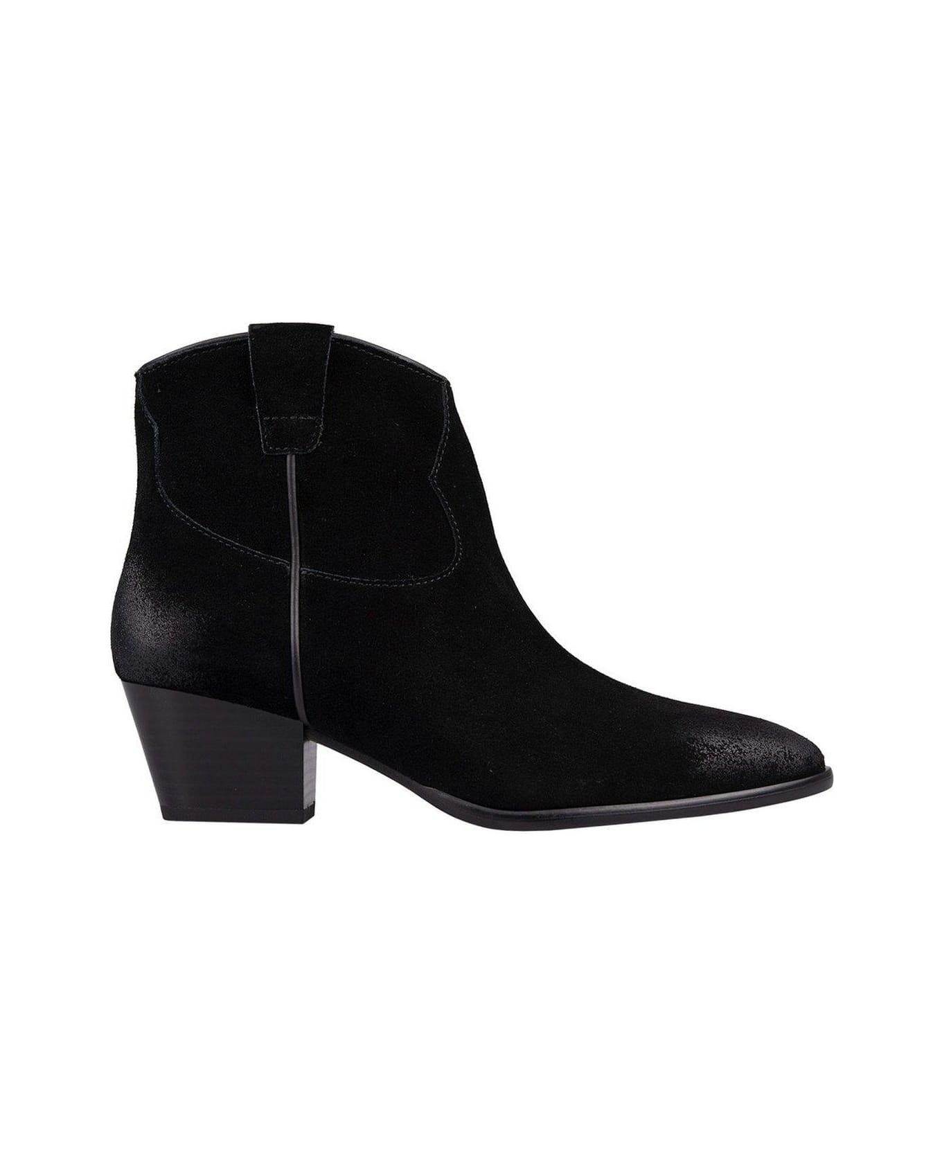 Ash Pointed-toe Ankle Boots - Black