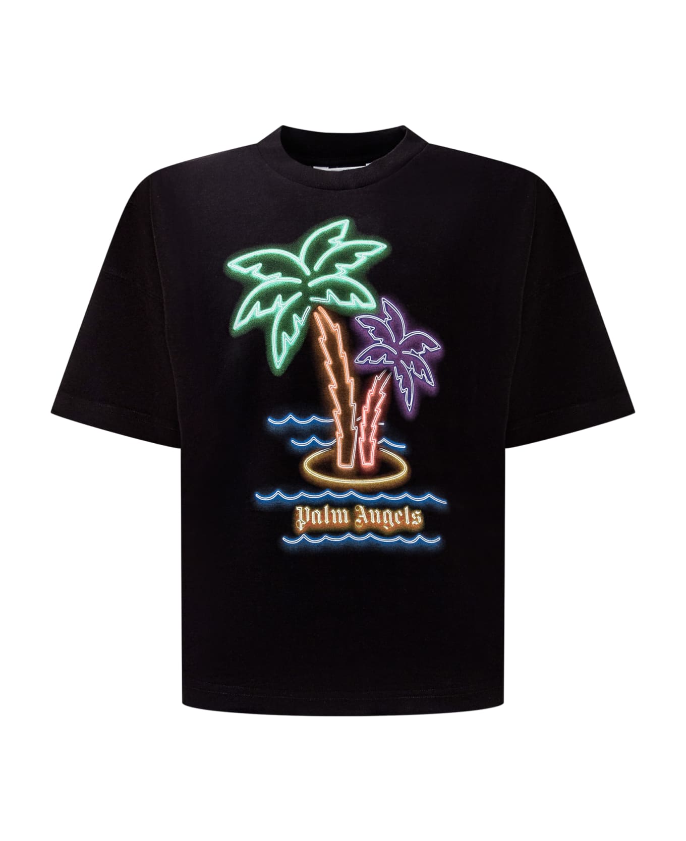 Palm Angels Neon Palms T-shirt - BLACK