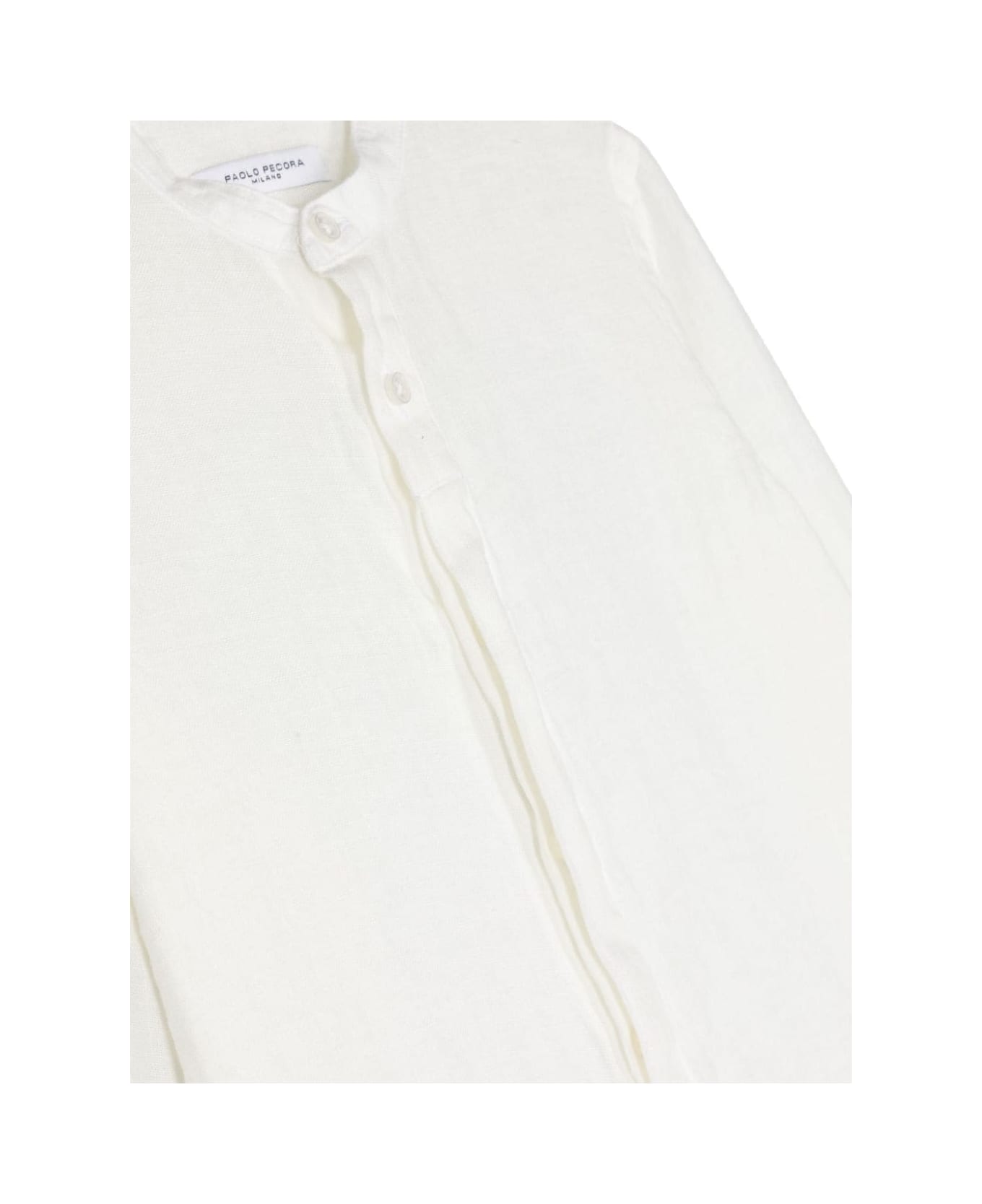 Paolo Pecora Camicia Con Colletto Alla Coreana - White