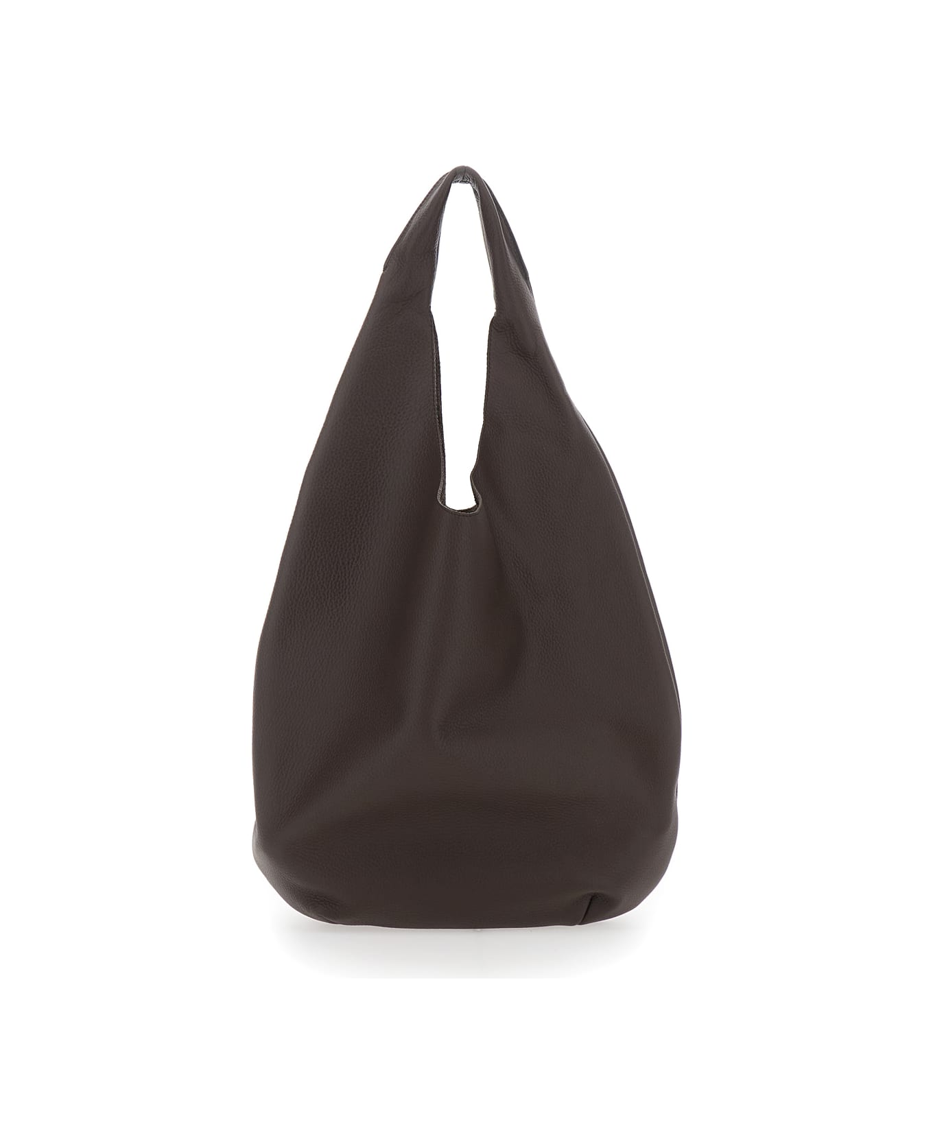 A.P.C. 'le Neige' Brown Shoulder Bag With Embossed Logo On The Front In Hammered Leather Woman - Brown