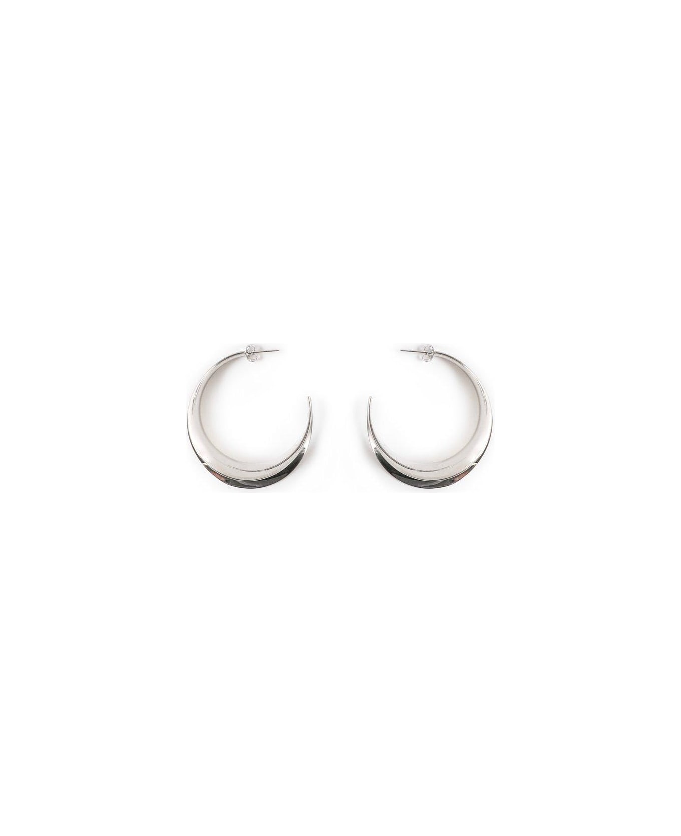 Saint Laurent Curved Hoop Earrings - Silver