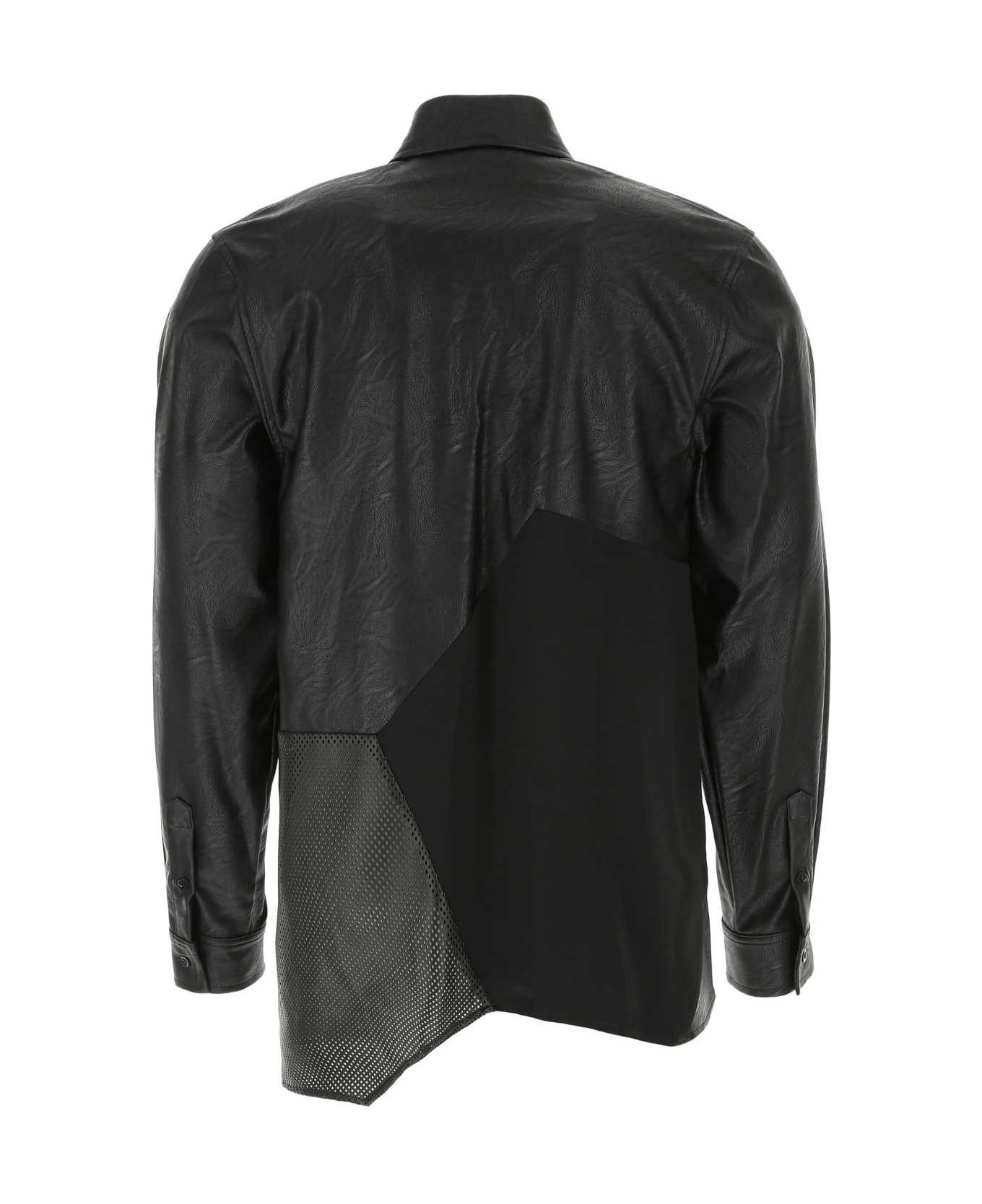 Koché Black Synthetic Leather And Satin Shirt - 900