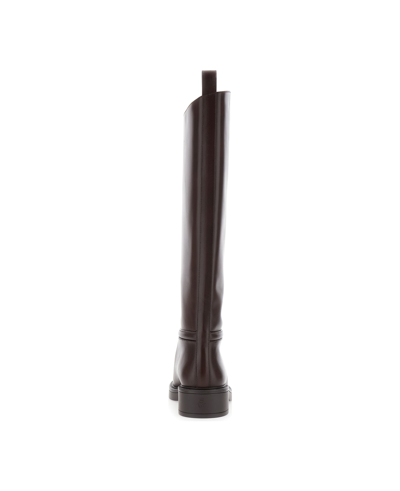 Stuart Weitzman 'celia' Brown Knee-high Boots With Pull-tab At The Heel In Leather Woman - Brown