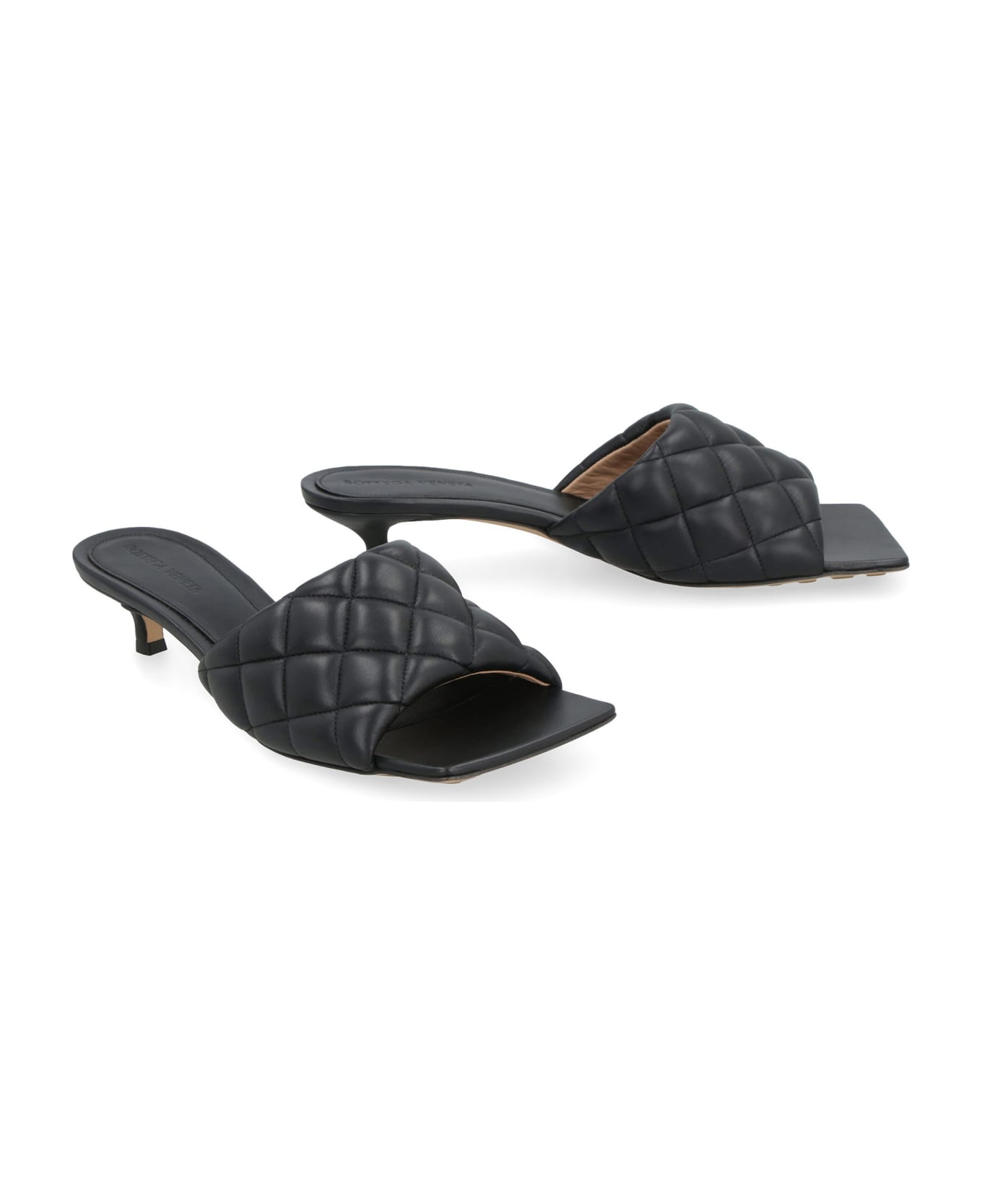 Bottega Veneta Mules With Short Heel In Quilted Leather - black サンダル