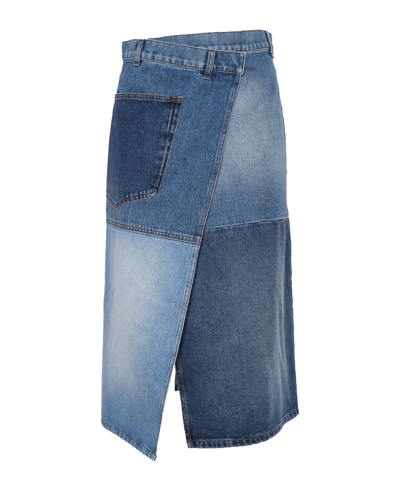 Philosophy di Lorenzo Serafini Blue Denim Skirt - BLUE