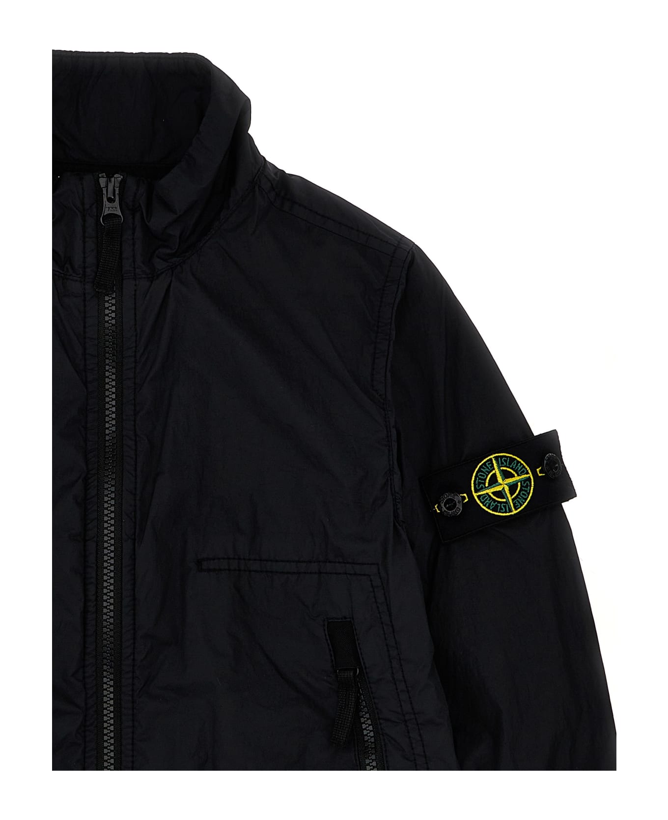 Stone Island Logo Badge Jacket - BLACK コート＆ジャケット