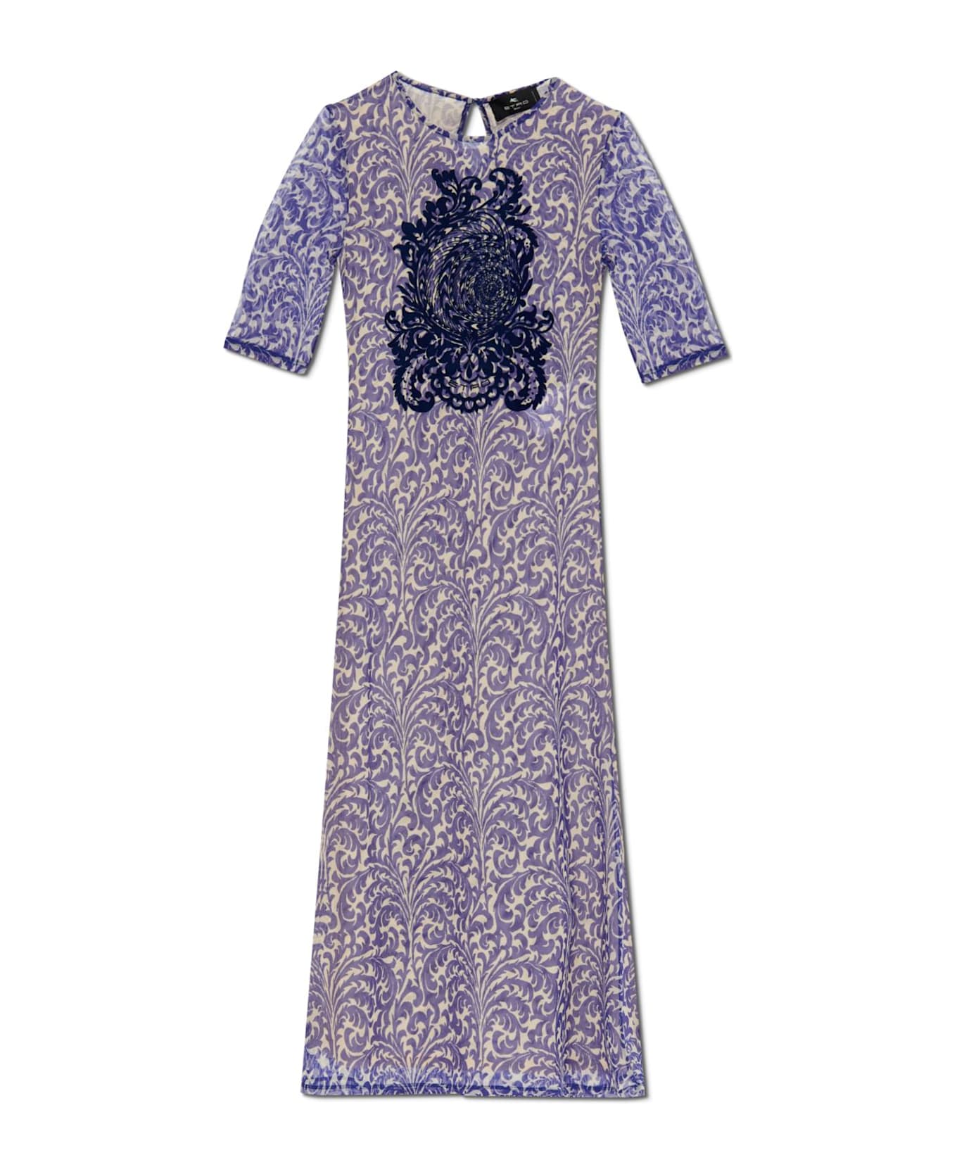 Etro Dress With Pattern And Velvet Finish - STAMPA F.DO BLU