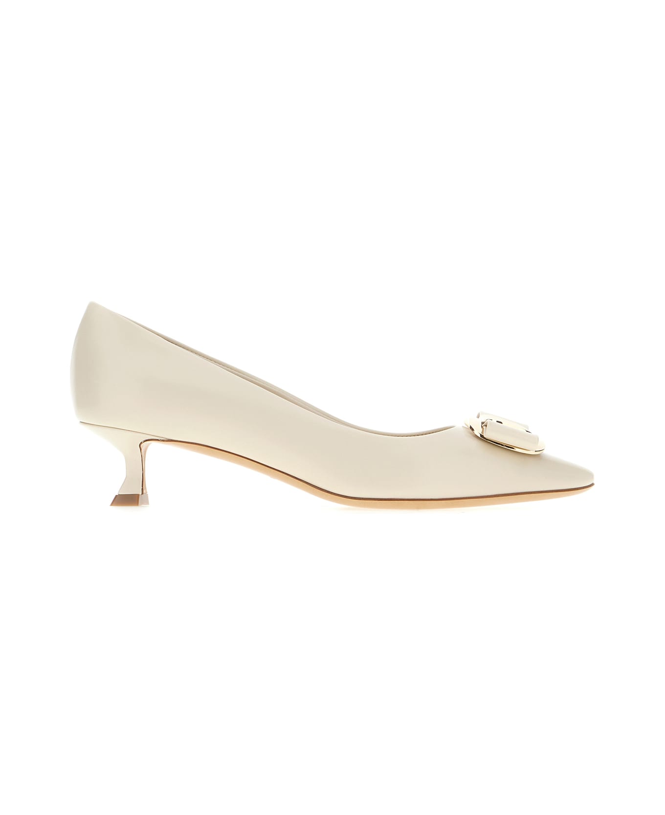 Ferragamo Ivory Nappa Leather Zelma Pumps - MASCARPONE