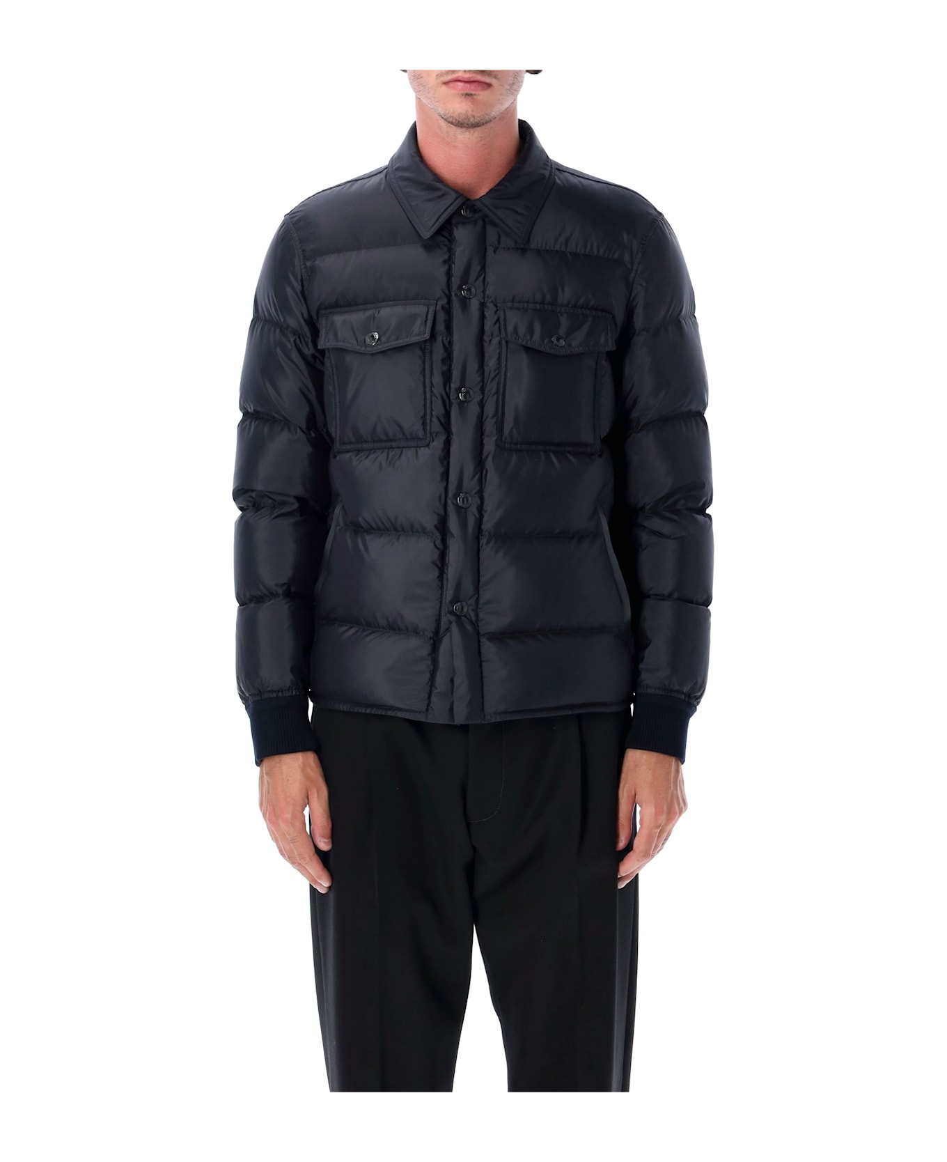 Tom Ford Techno Satin Down Outershirt - NIGHT INDIGO