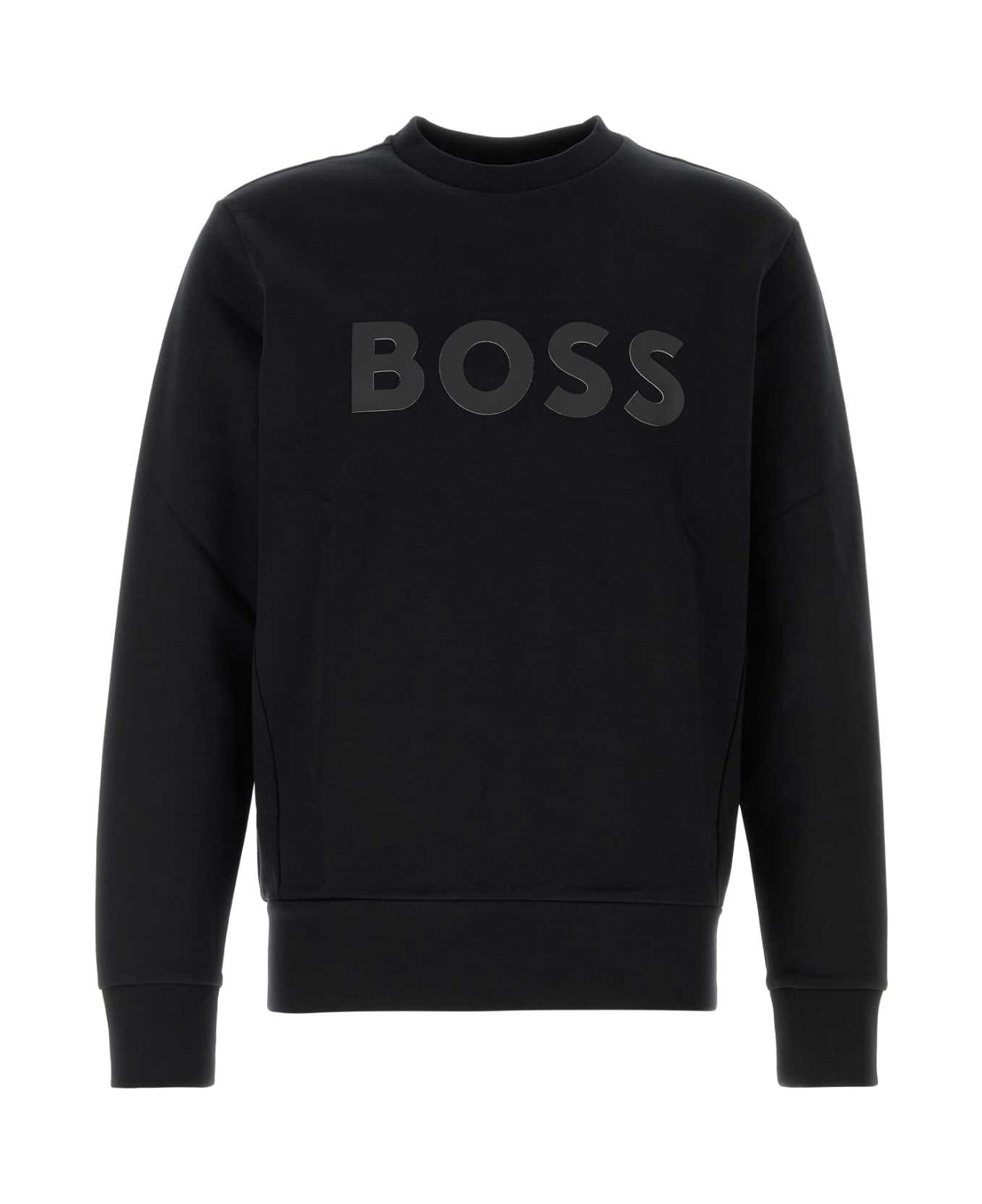 Hugo Boss Black Stretch Cotton Sweatshirt - BLACK