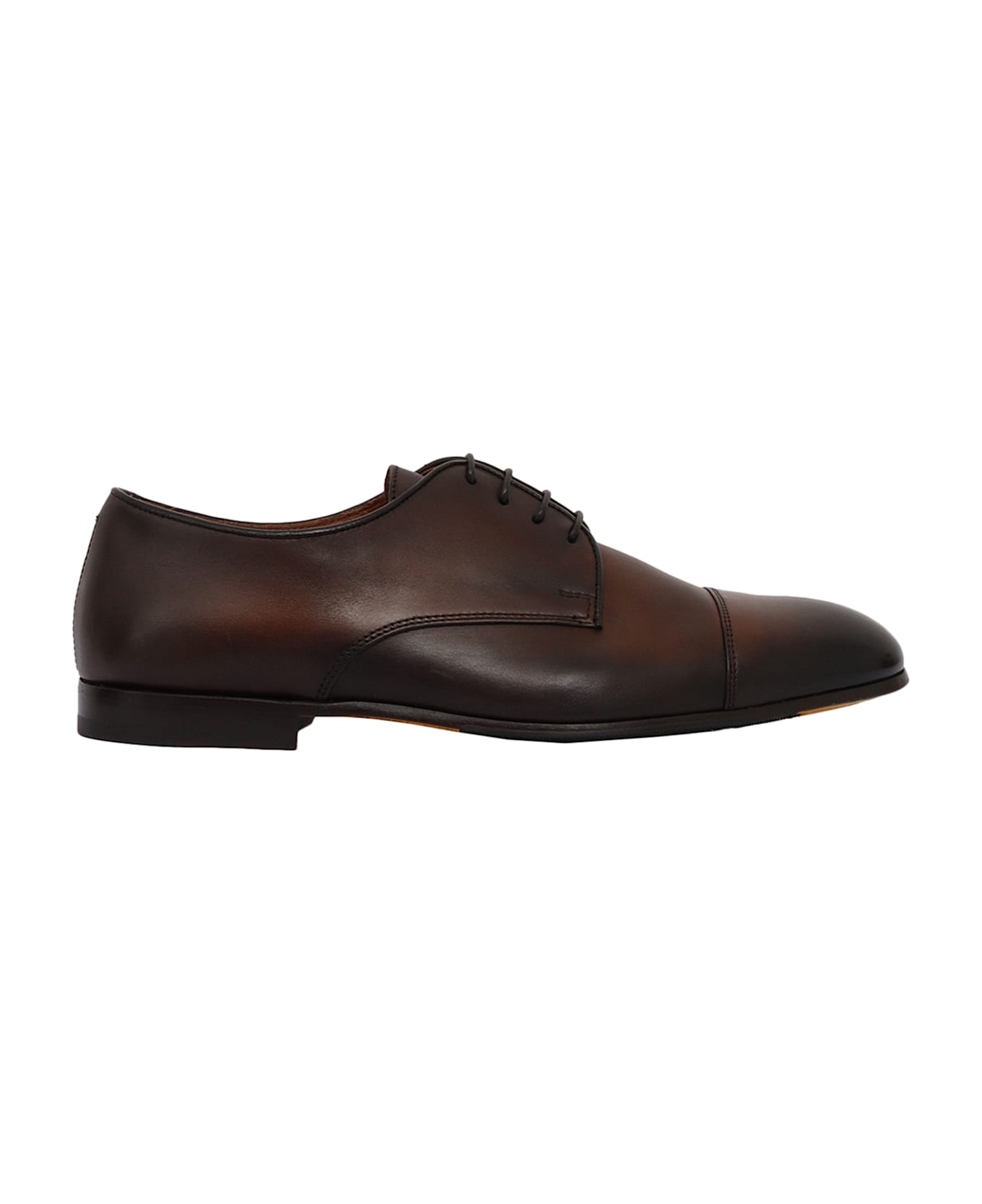 Doucal
s Cap Toe Derby Shoes In Dark Brown - BROWN