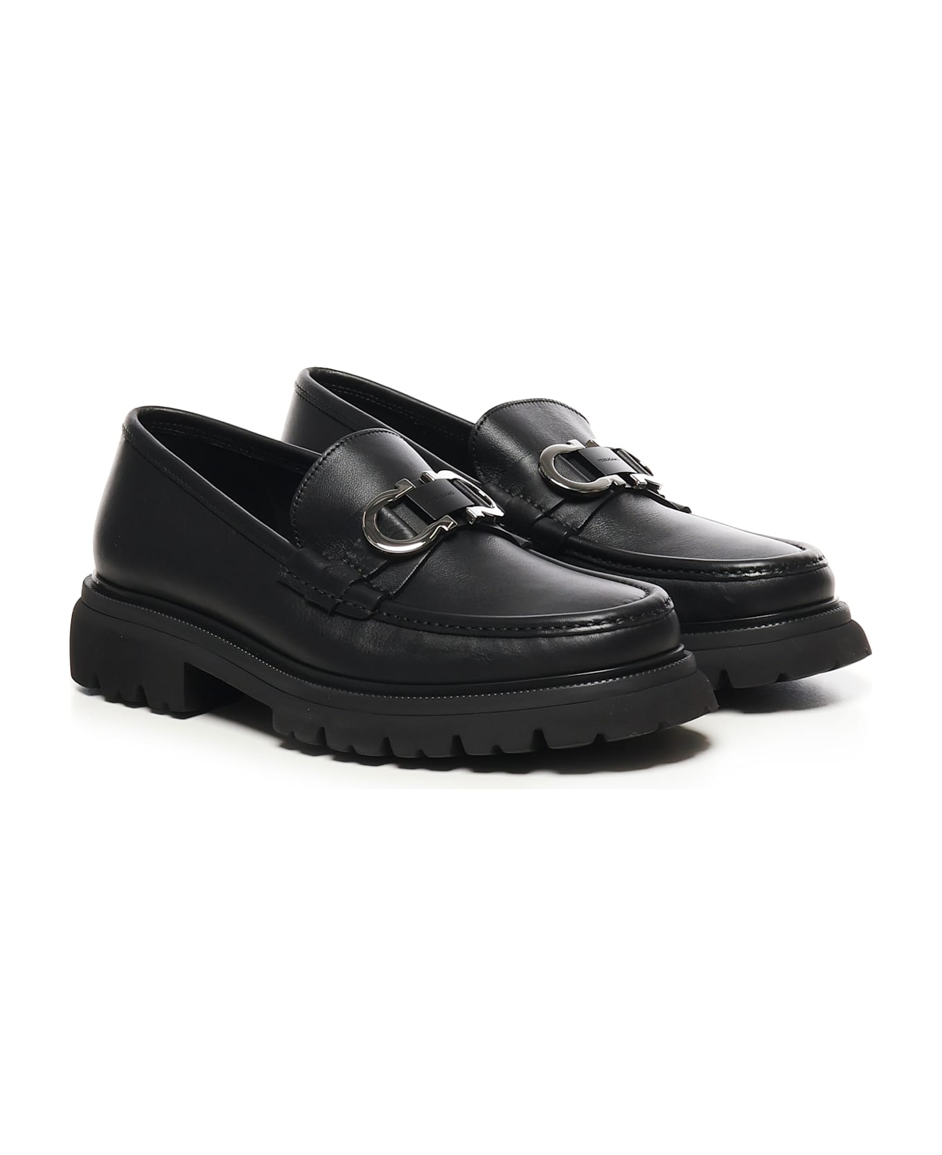 Ferragamo Gancini Loafers - Black